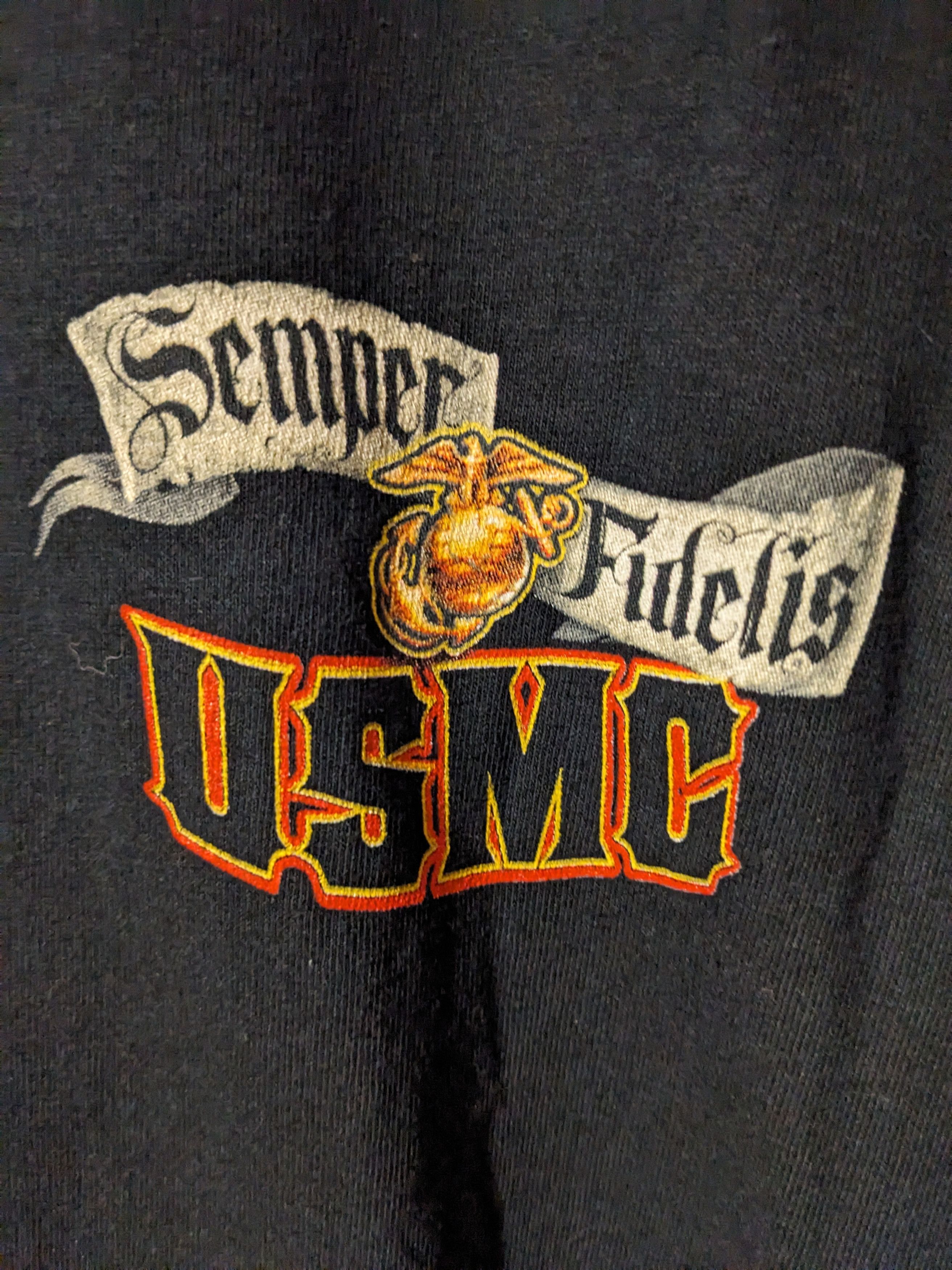 Vintage Vintage Y2K USMC Semper Fidelis Marines Americana T-Shirt Size US XL / EU 56 / 4 - 4 Thumbnail