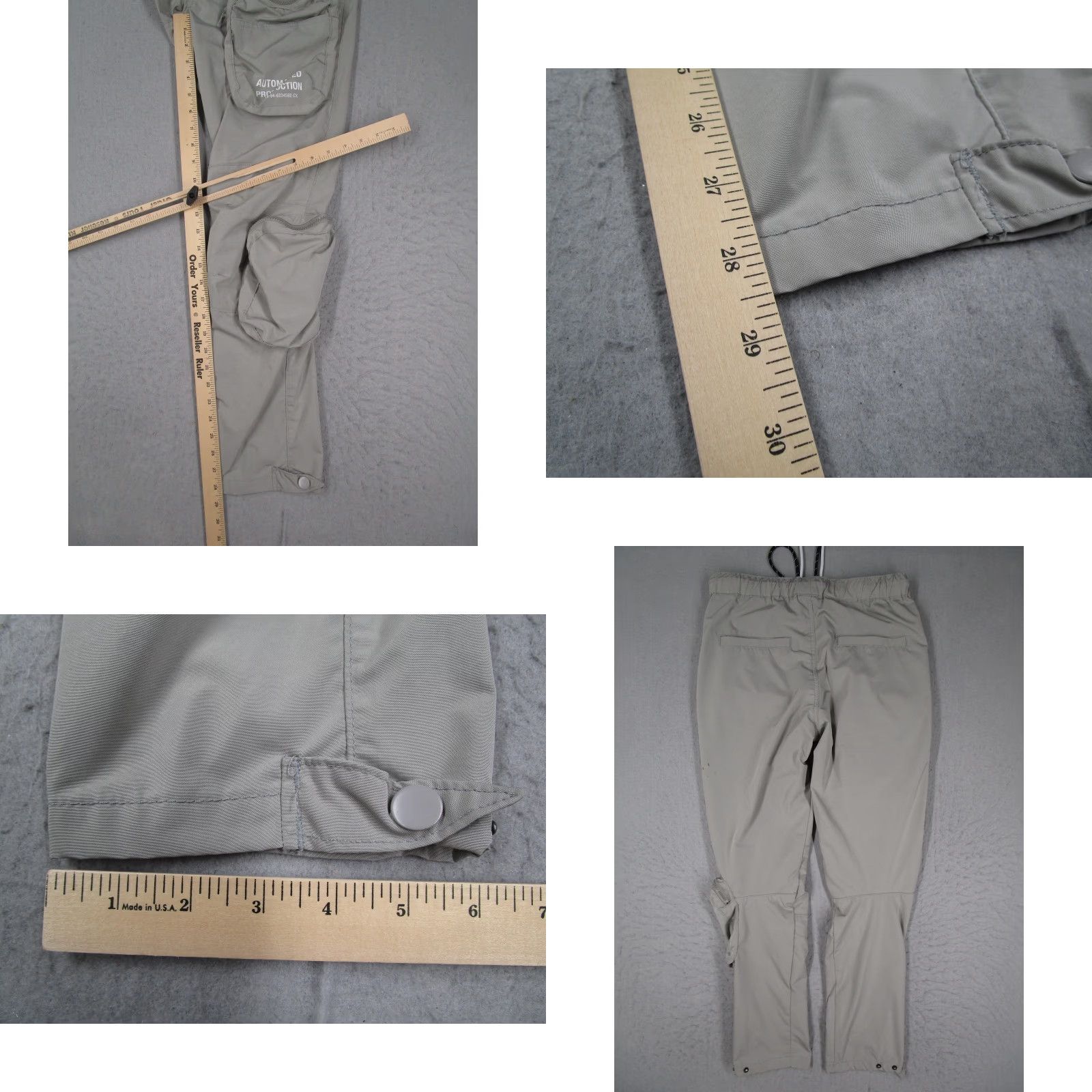 Vintage Smoke Rise Pants Mens Small Gray OD Series Cargo Joggers Drawstring Polyester Size US 29 - 8 Thumbnail