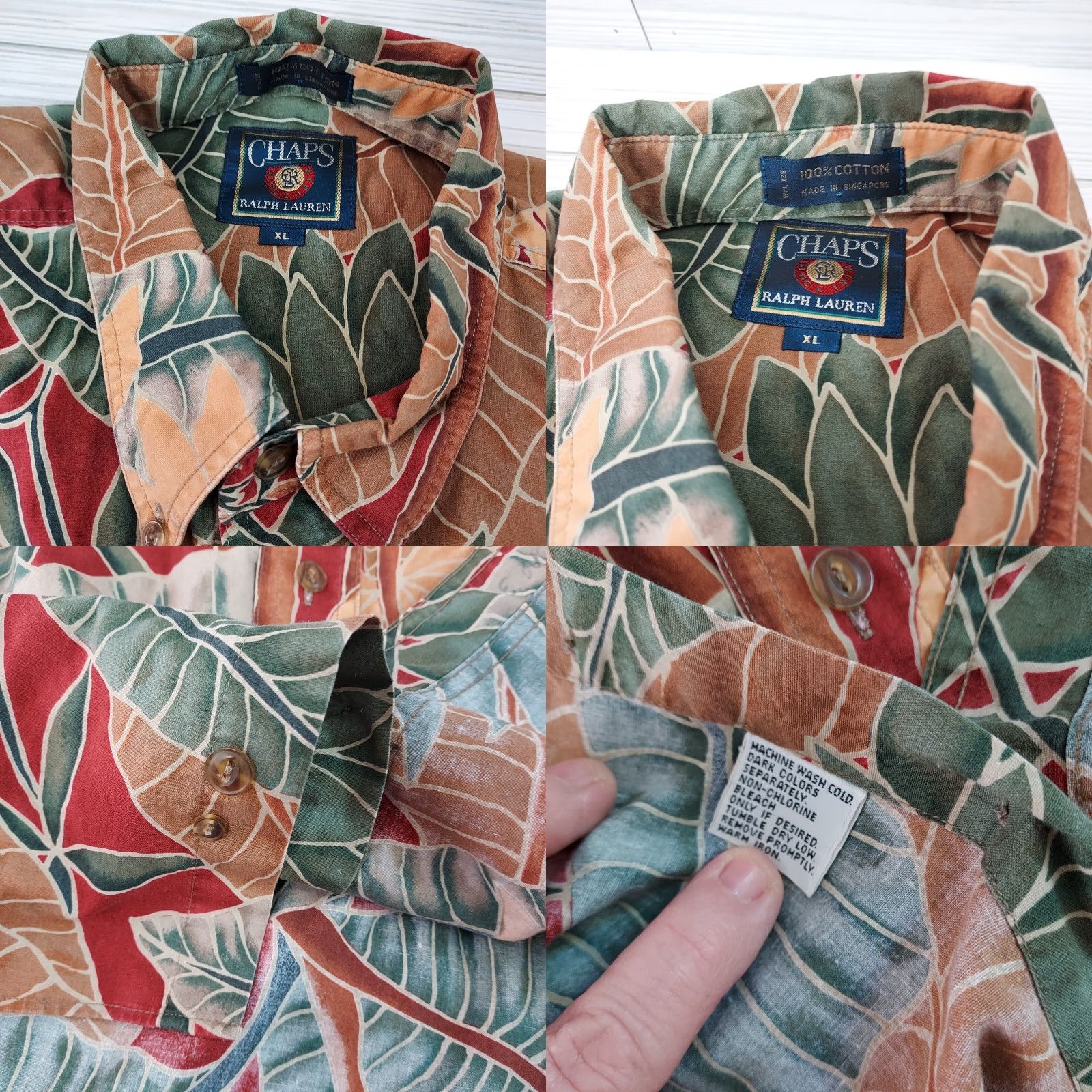 Ralph Lauren VINTAGE Ralph Lauren Shirt Men's XL Brown Tropical Botanical Short Sleeve Button-Up Shirt Size US XL / EU 56 / 4 - 8 Thumbnail
