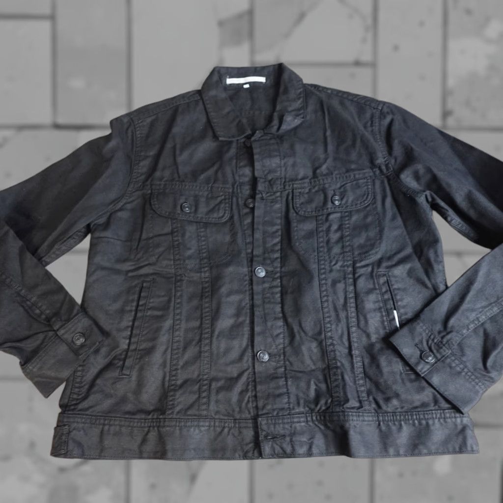 Vince Vince Mens XL Black Denim Trucker Jacket Made in USA NEW Size US XL / EU 56 / 4 - 1 Thumbnail