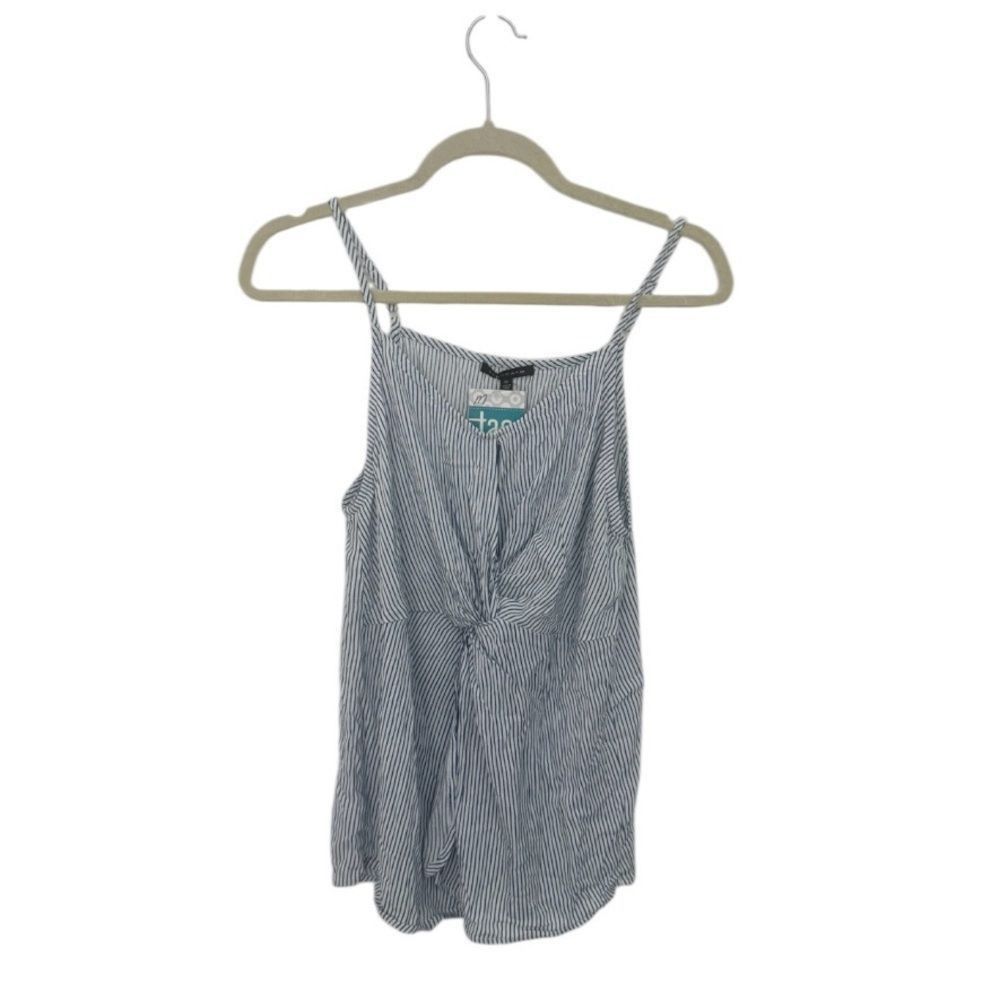 Other Staccato Blue White Striped Twist Front Tank Top Sz M Rayon Size M / US 6-8 / IT 42-44 - 2 Thumbnail