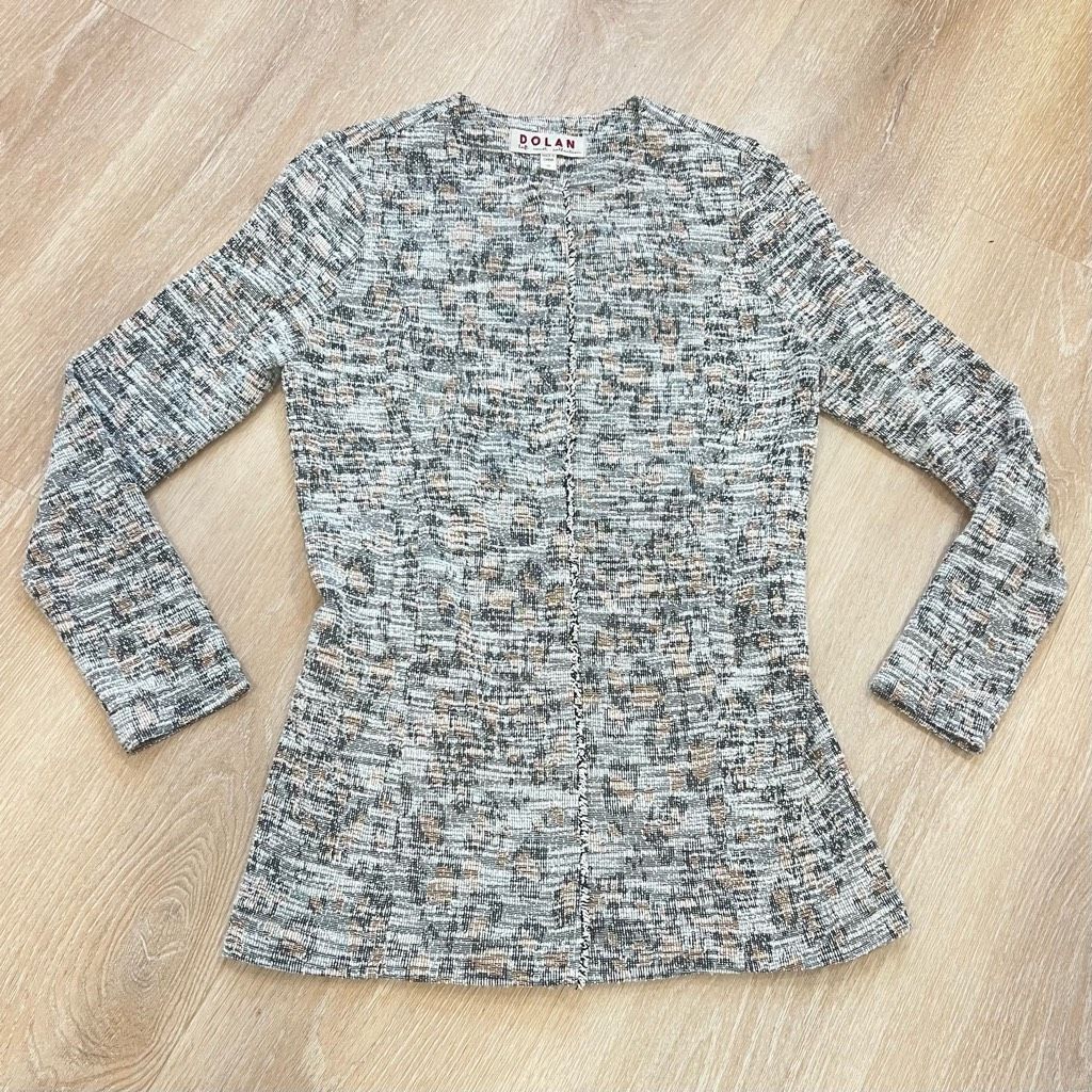 Anthropologie Anthropologie Dolan Leopard Longline Brown Motif Tweed Jacket, Women’s XS Size XS / US 0-2 / IT 36-38 - 2 Thumbnail