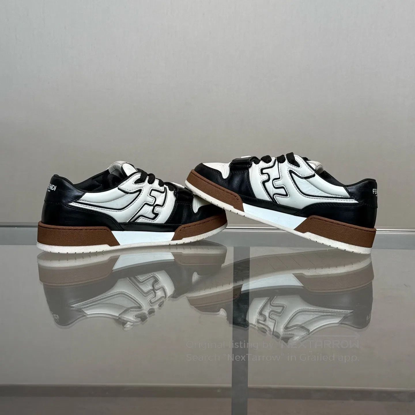 Fendi FENDI Match: Black, White, and Brown Color-Painted Velcro Size US 7.5 / IT 37.5 - 6 Thumbnail