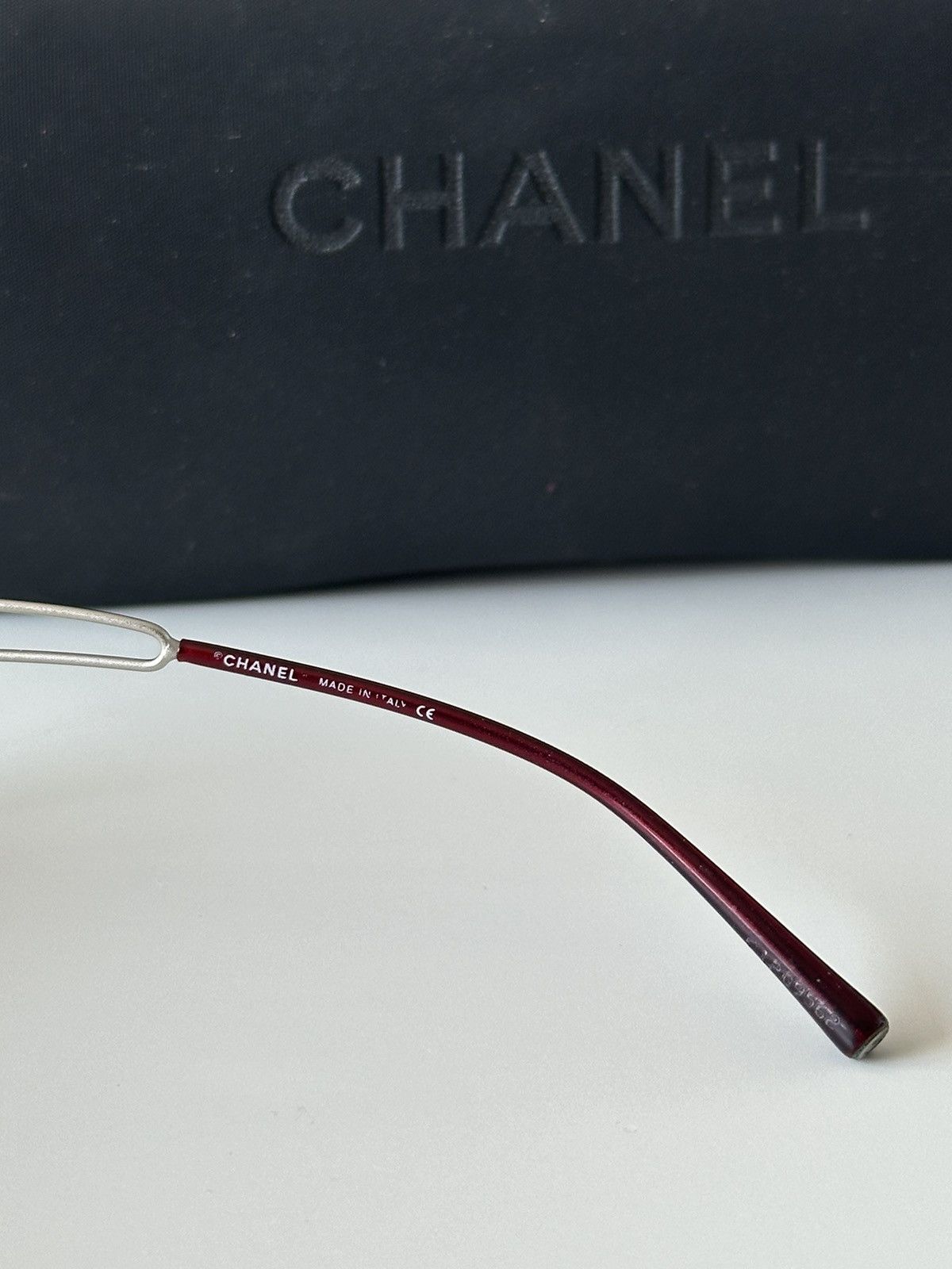 Vintage CHANEL Burgundy Rectangular Blue Leans Sunglasses 5038 Y2K Size ONE SIZE - 9 Thumbnail