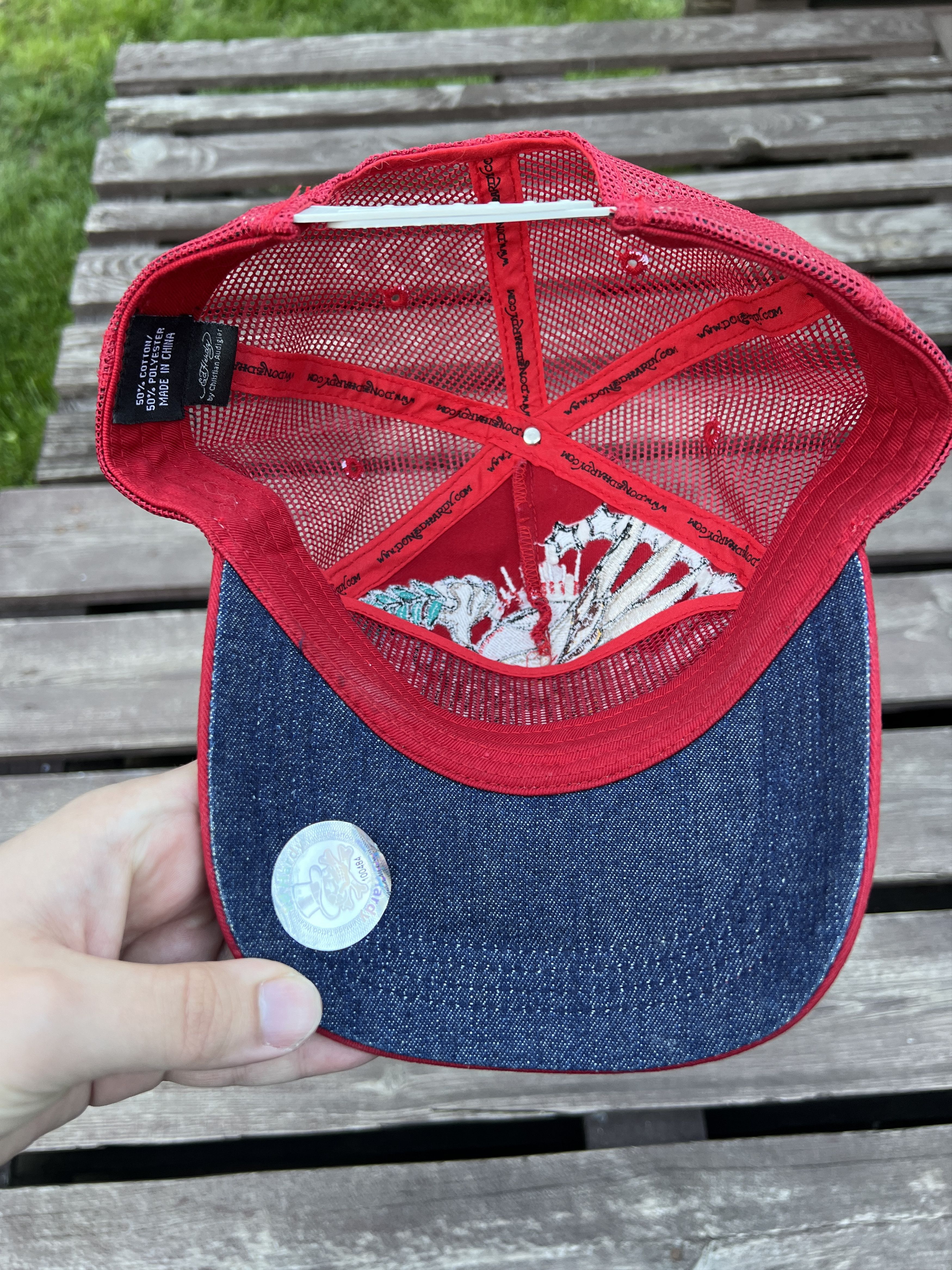 Ed Hardy × Vintage Ed Hardy Vintage Y2K Red Cap Size ONE SIZE - 9 Thumbnail