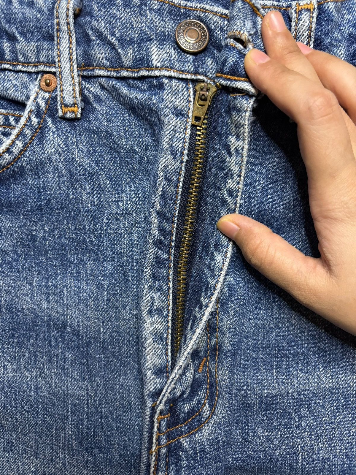 Levi's Vintage 90s Levis 855 Orange Tab Mud Wash Loose Jeans Size US 28 / EU 44 - 3 Thumbnail