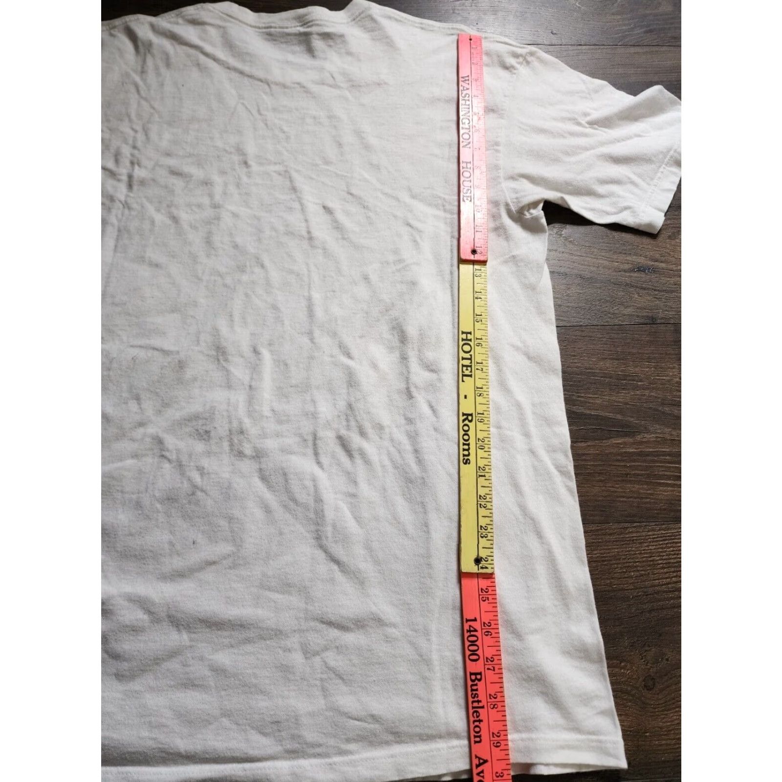Chaps VINTAGE Chaps Ralph Lauren Spellout T Shirt Shirt Men L White 90s American Flag Distressed Size US L / EU 52-54 / 3 - 6 Thumbnail