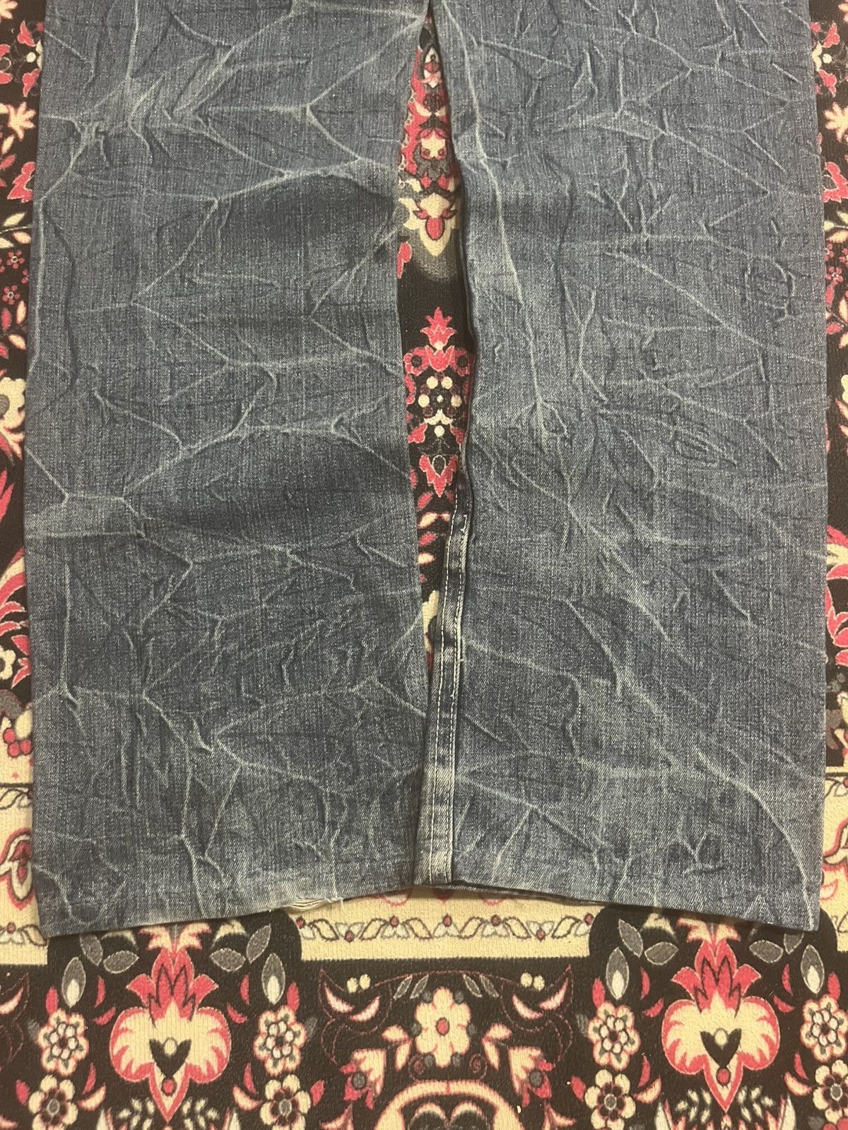 Hysteric Glamour Japanese Brand Jungle Storm Blue Cracked Distressed Jeans Size US 32 / EU 48 - 8 Thumbnail