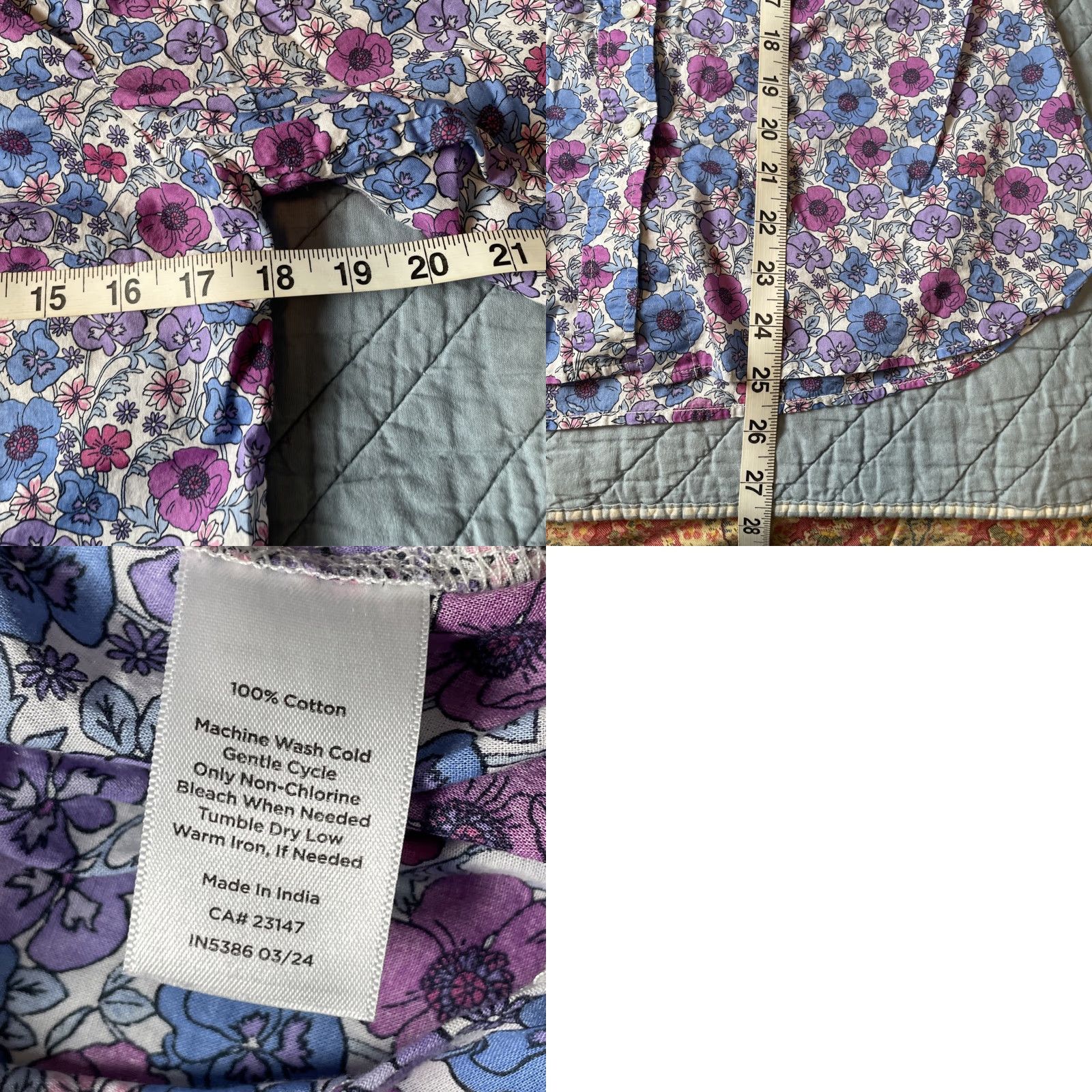 Talbots Talbots Shirt Womens Small Multicolor Floral Print Long Sleeve Button Up Casual Classic Knit 100% Cotton Size S / US 4 / IT 40 - 8 Thumbnail
