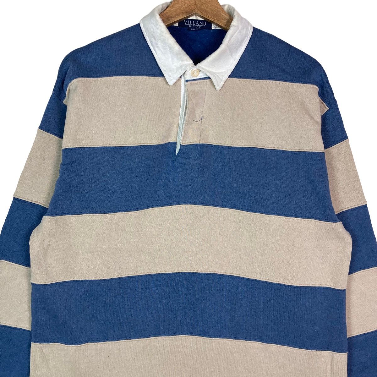 Vintage Vintage Villand Two Tone Stripe Quarter Button Sweatshirt Size US L / EU 52-54 / 3 - 2 Thumbnail