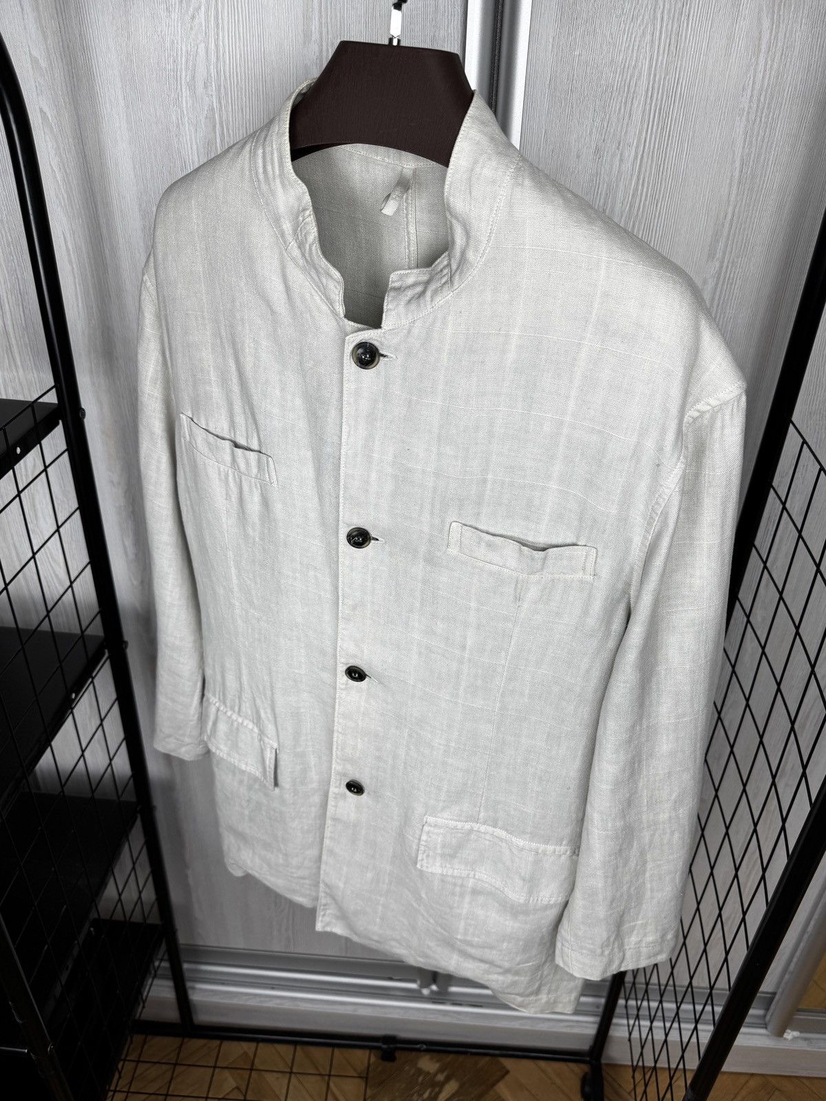 120% Lino 120% Lino White pure linen Blazer 4 pockets jacket size XXL Size US XXL / EU 58 / 5 - 6 Thumbnail