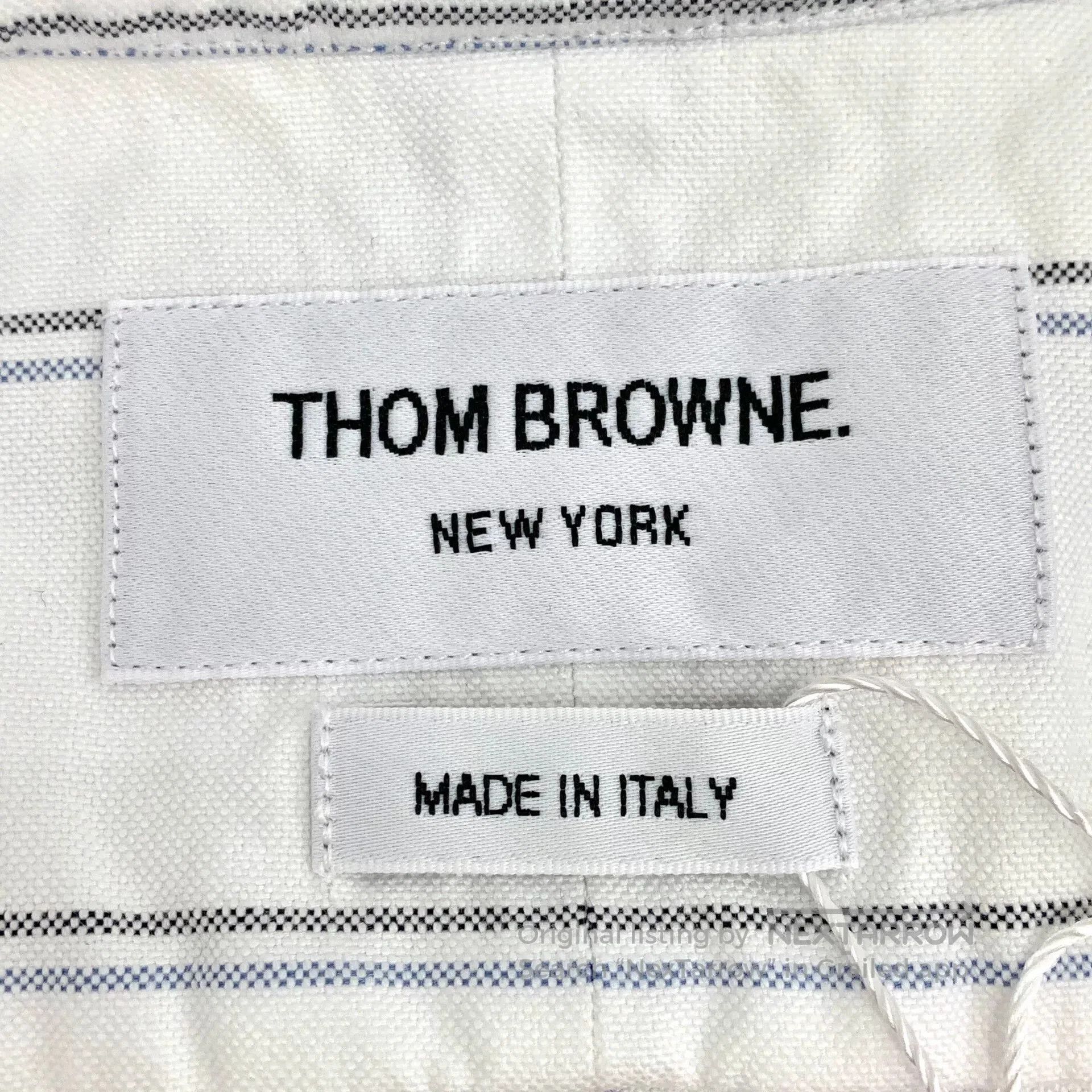 Thom Browne thom browne white striped long sleeve shirt. Size US M / EU 48-50 / 2 - 6 Thumbnail