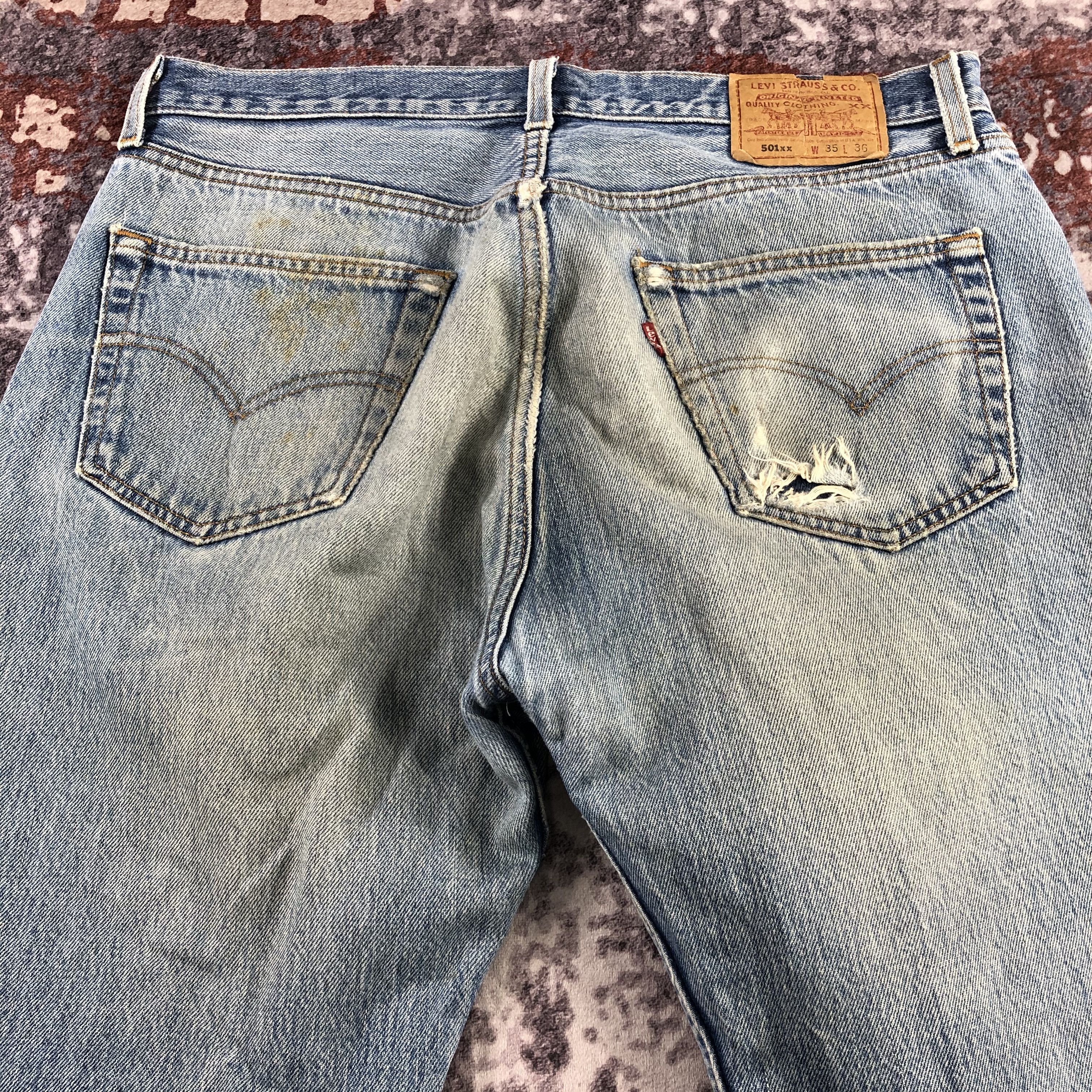 Levi's Vintage 90s Distress Levis 501 Jeans-JM2769 Size US 35 - 4 Thumbnail