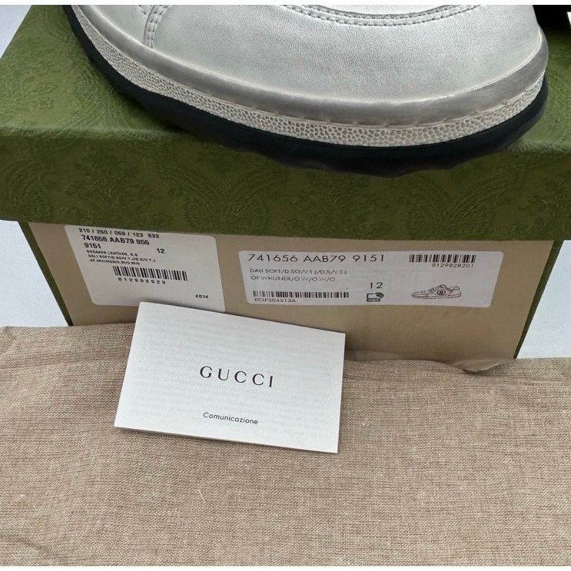 Gucci Men's Gucci Mac 80 distressed leather sneakers size 12 Size US 12.5 / EU 45-46 - 6 Thumbnail