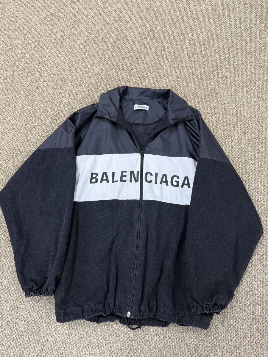 Balenciaga BALENCIAGA Black Logo Zip-Up Track Jacket Size XXS / US 00 / IT 34 - 2 Thumbnail