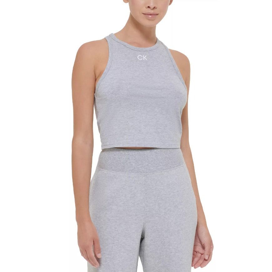 Calvin Klein CALVIN KLEIN PERFORMANCE Racerback Crop Top Grey Small Size M / US 6-8 / IT 42-44 - 1 Thumbnail