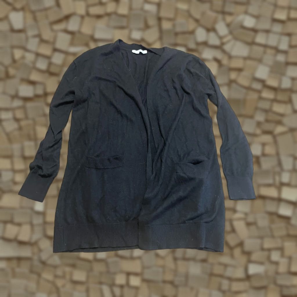 Vintage Cashmere Blend Cardigan Sweater Women's Medium Black Open Cardigan CAS/Regular Cardigan Size M / US 6-8 / IT 42-44 - 1 Thumbnail