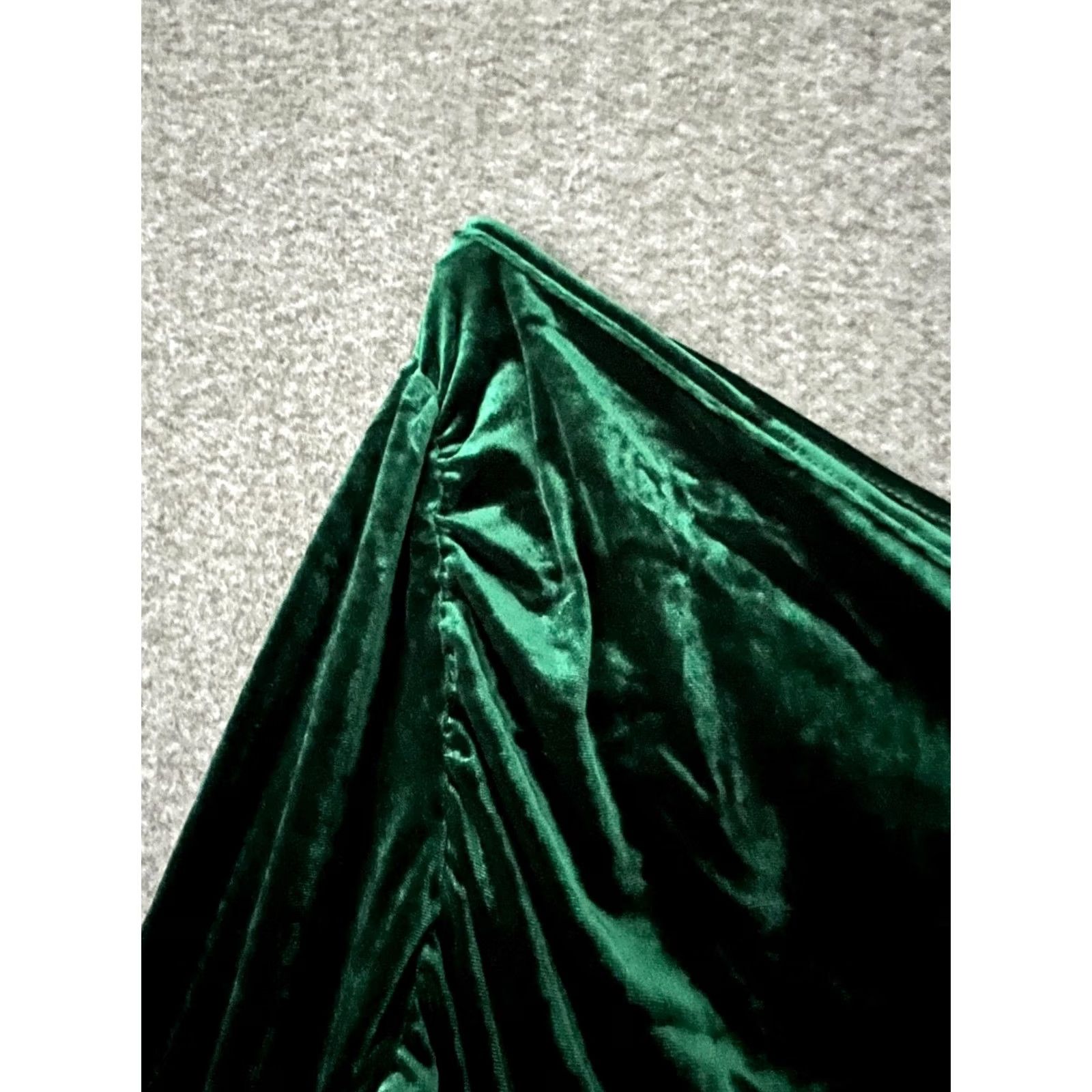 Vintage Simplee Hunter Green Velour One Shoulder Cutout Mini Dress M Women) Size M / US 6-8 / IT 42-44 - 7 Thumbnail