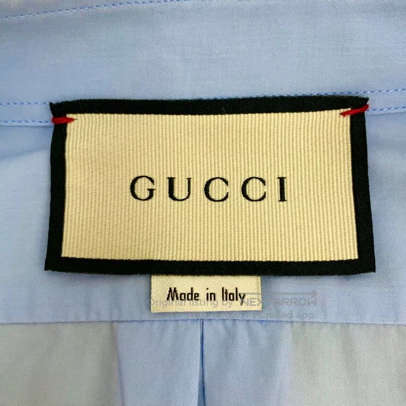 Gucci Gucci Blue logo embroidered cotton lapel single-breasted l Size XS / US 0-2 / IT 36-38 - 6 Thumbnail