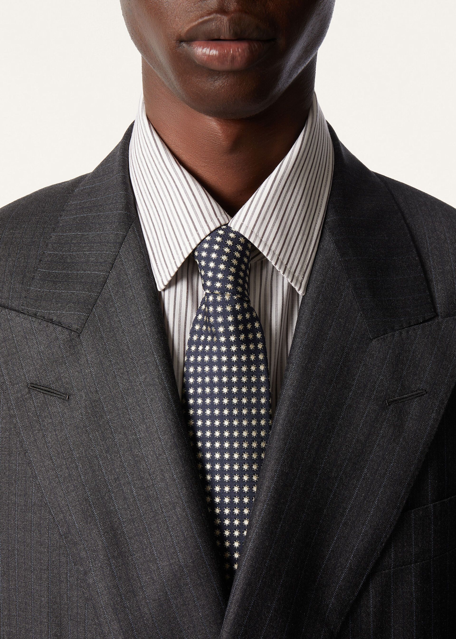 Loro Piana os11x0426 FAQ9149 Size: OS / Yale Tie in Navy Sand Size ONE SIZE - 3 Thumbnail