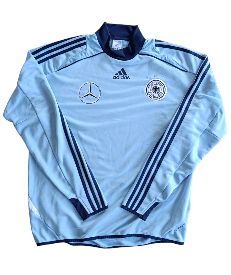 Image of Mesut Özil Worn Germany Training Sweatshirt Adidas 2012 in Cyan, Men's (Size XL)