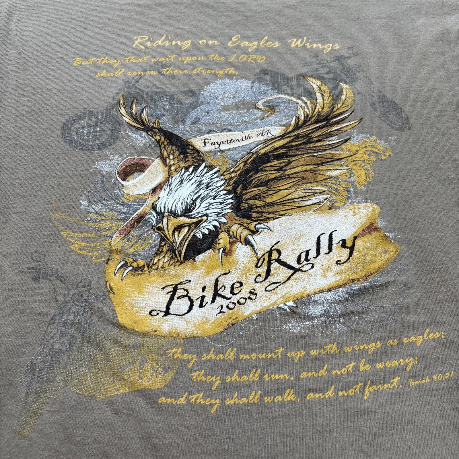 Gildan Vintage Y2K Riding On Eagle’s Wings Biker Bible Jesus Shirt Size US XL / EU 56 / 4 - 4 Thumbnail