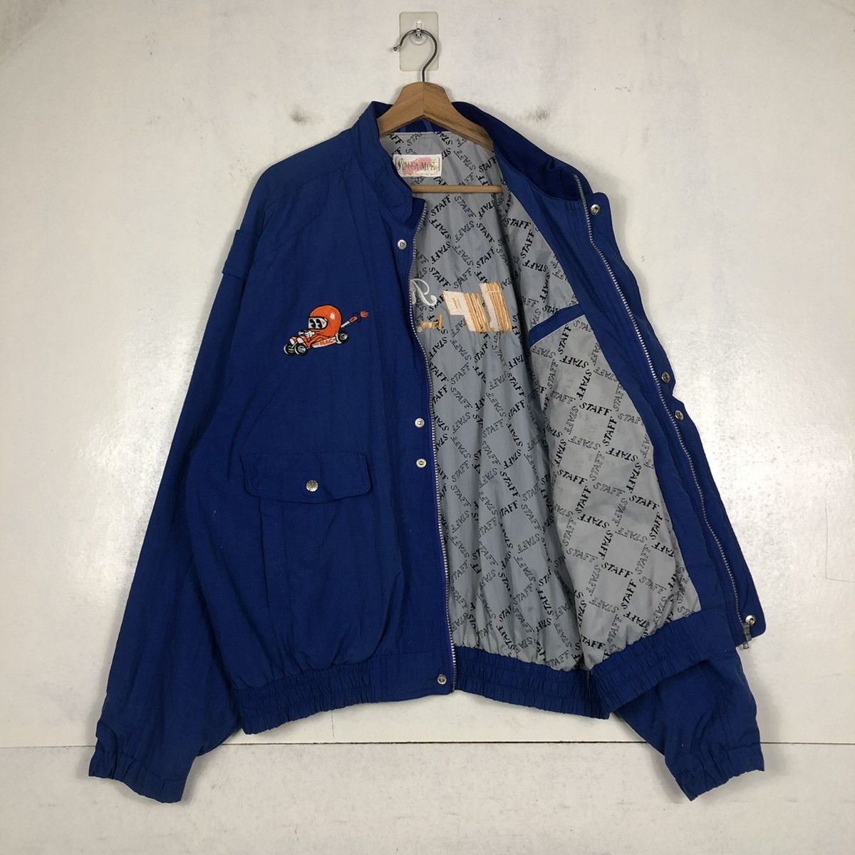 Vintage 📌VINTAGE BOMBER JACKET ITALIANA PETROLI RACING BIG LOGO Size US L / EU 52-54 / 3 - 11 Thumbnail