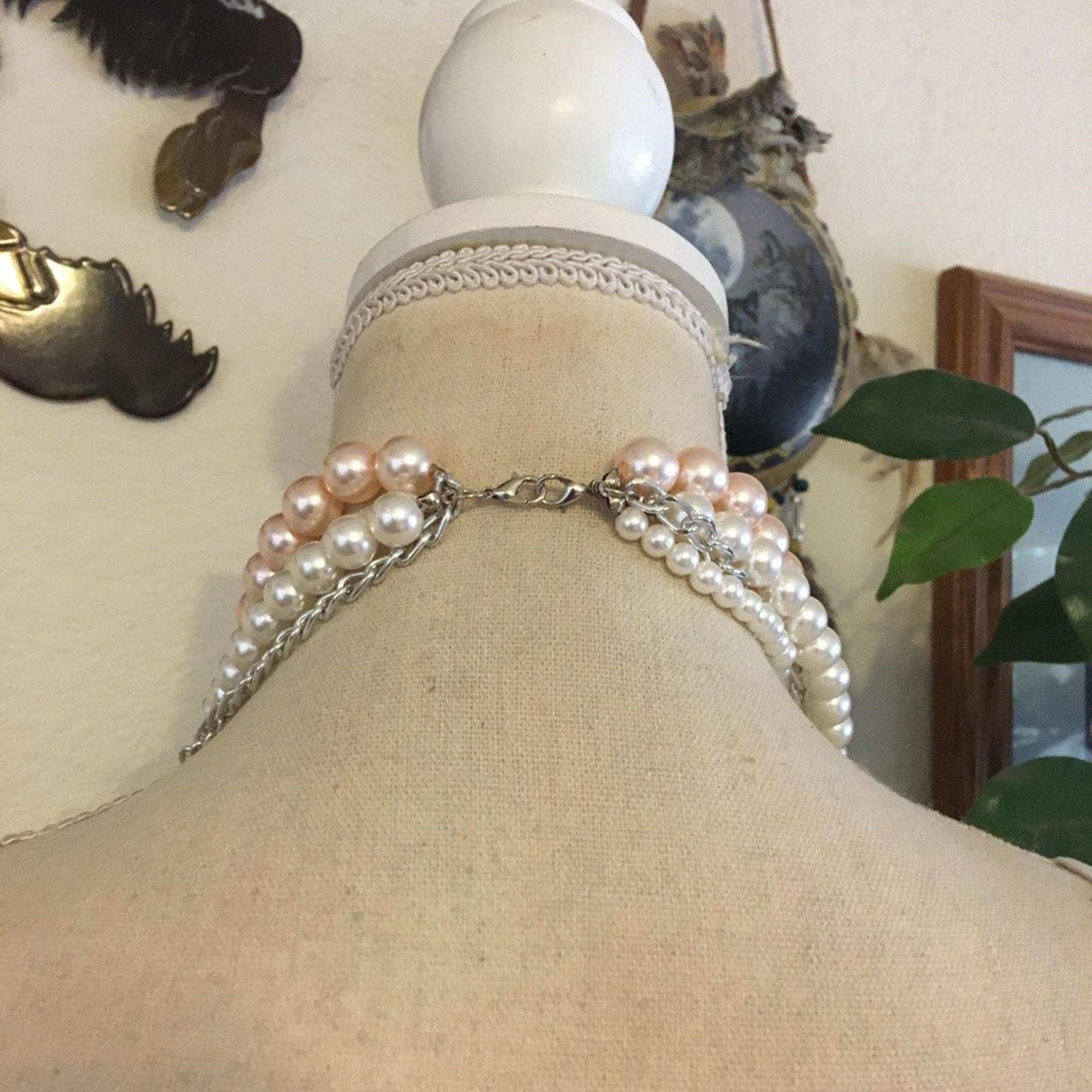 Jewelry Multi strand layered faux pearls chain necklace Size ONE SIZE - 5 Thumbnail