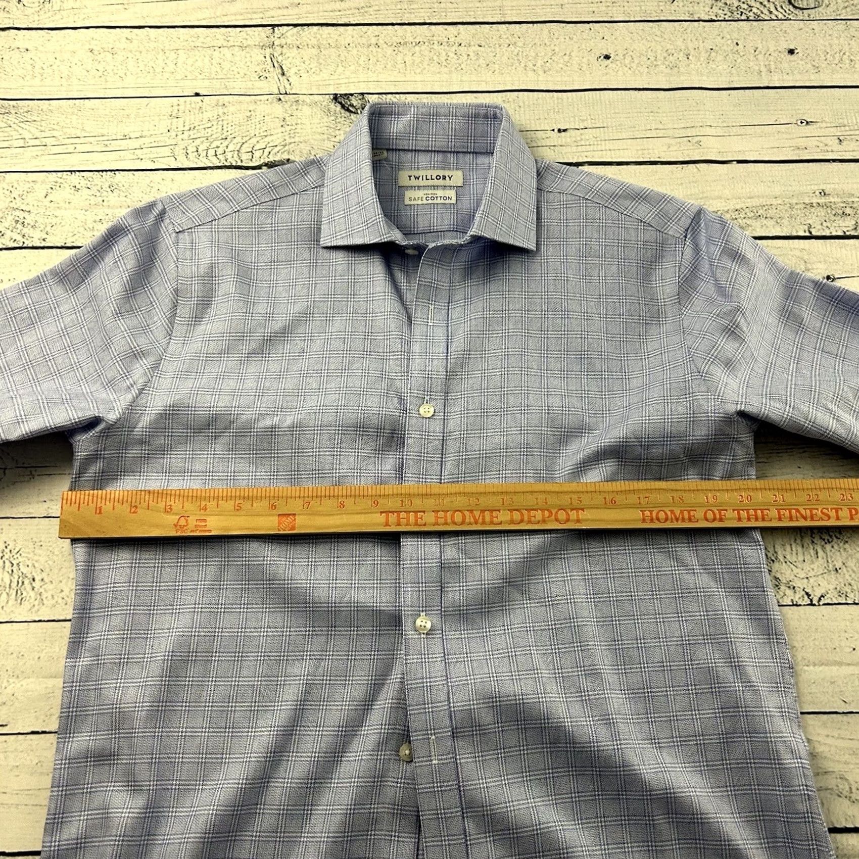 Vintage Twillory Non Iron Tailored Long Sleeve Button Front Shirt Mens 16 Blue Size US L / EU 52-54 / 3 - 4 Thumbnail