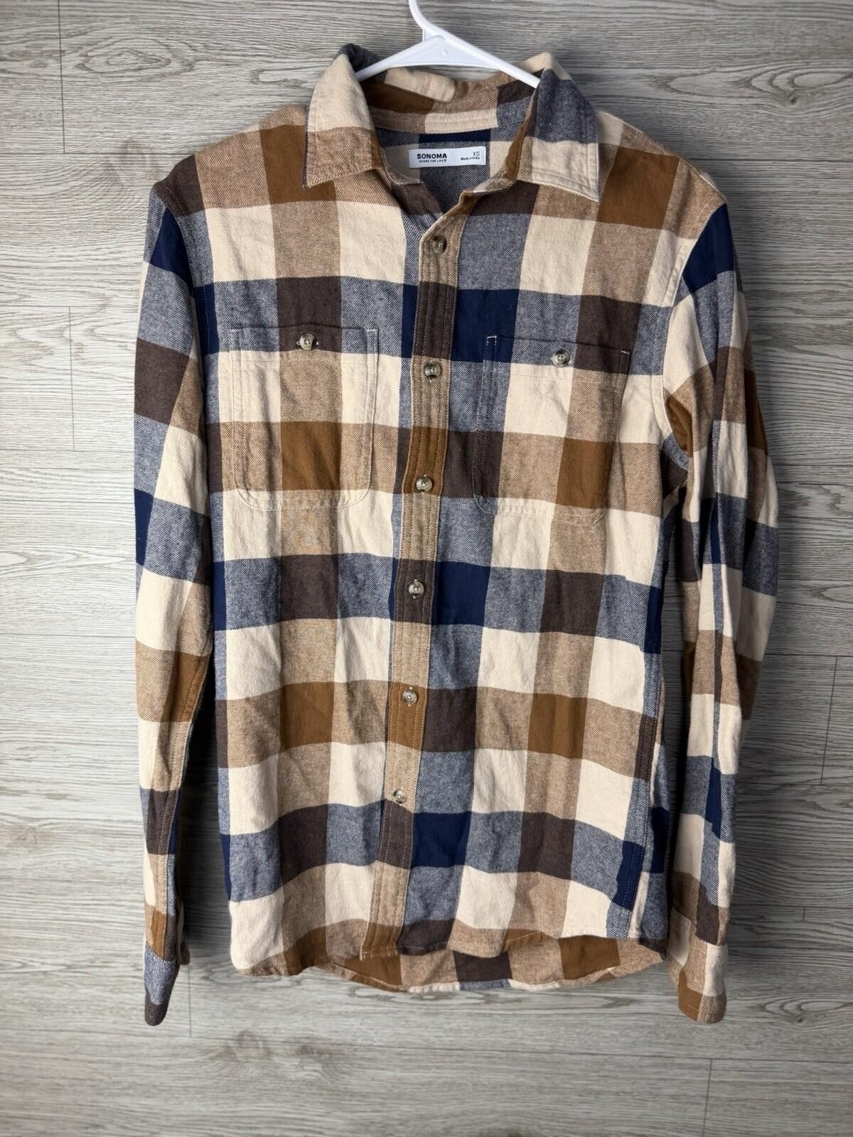 Sonoma 4 Sonoma Men’s Flannel Shirt Lot XS Plaid Button Up Size US XS / EU 42 / 0 - 7 Thumbnail