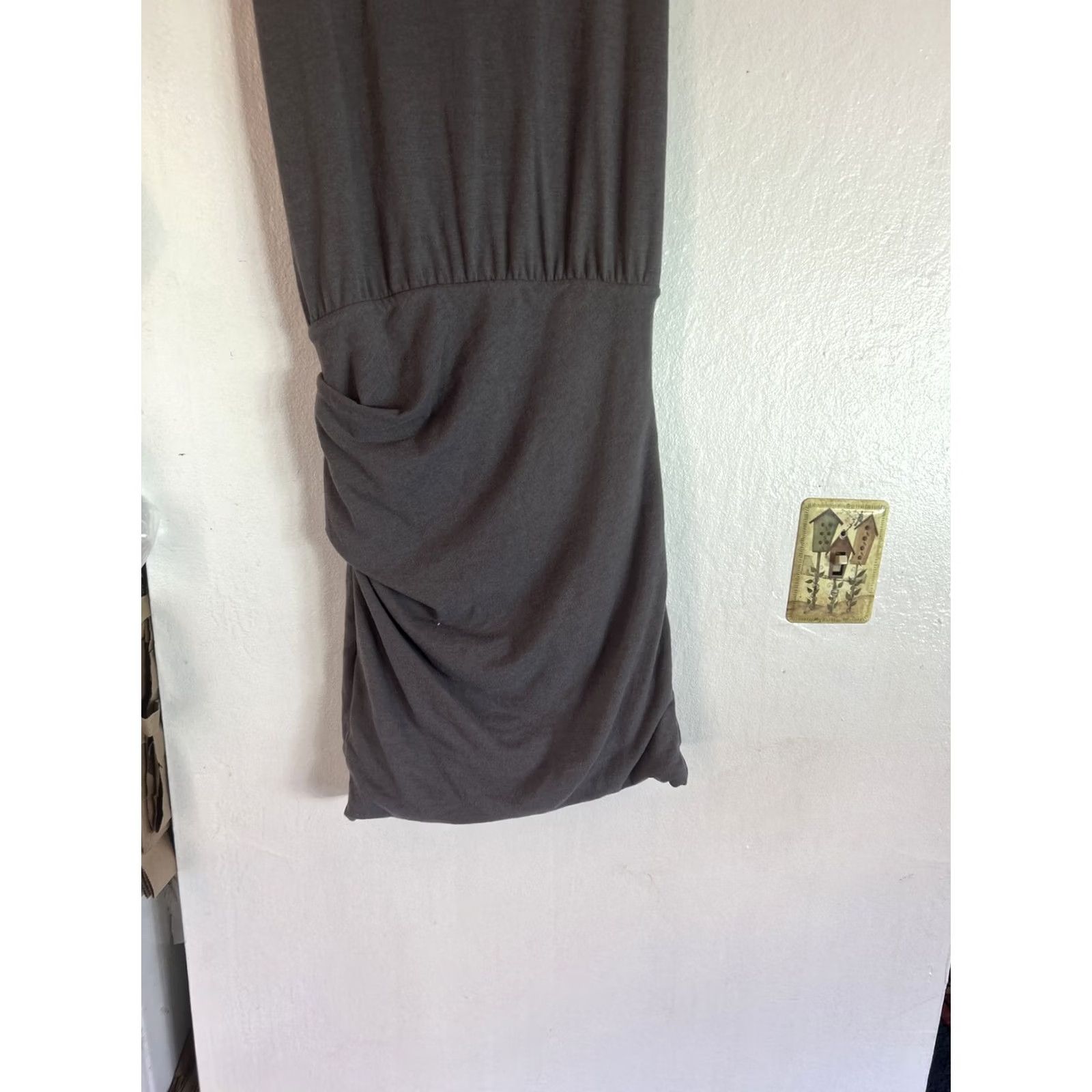 James Perse JAMES PERSE DRESS gray RUCHED WRAP FRONT DRAPED KNEE LENGTH SZ 2 Size XS / US 0-2 / IT 36-38 - 4 Thumbnail