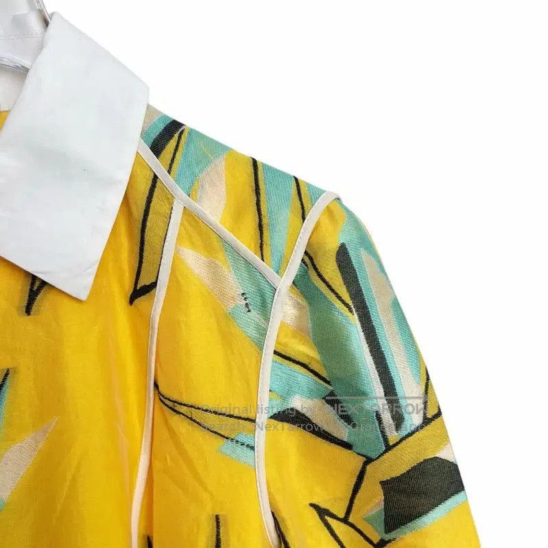 Fendi Fendi Yellow Cotton Blended Dress for Women . Size M / US 6-8 / IT 42-44 - 3 Thumbnail