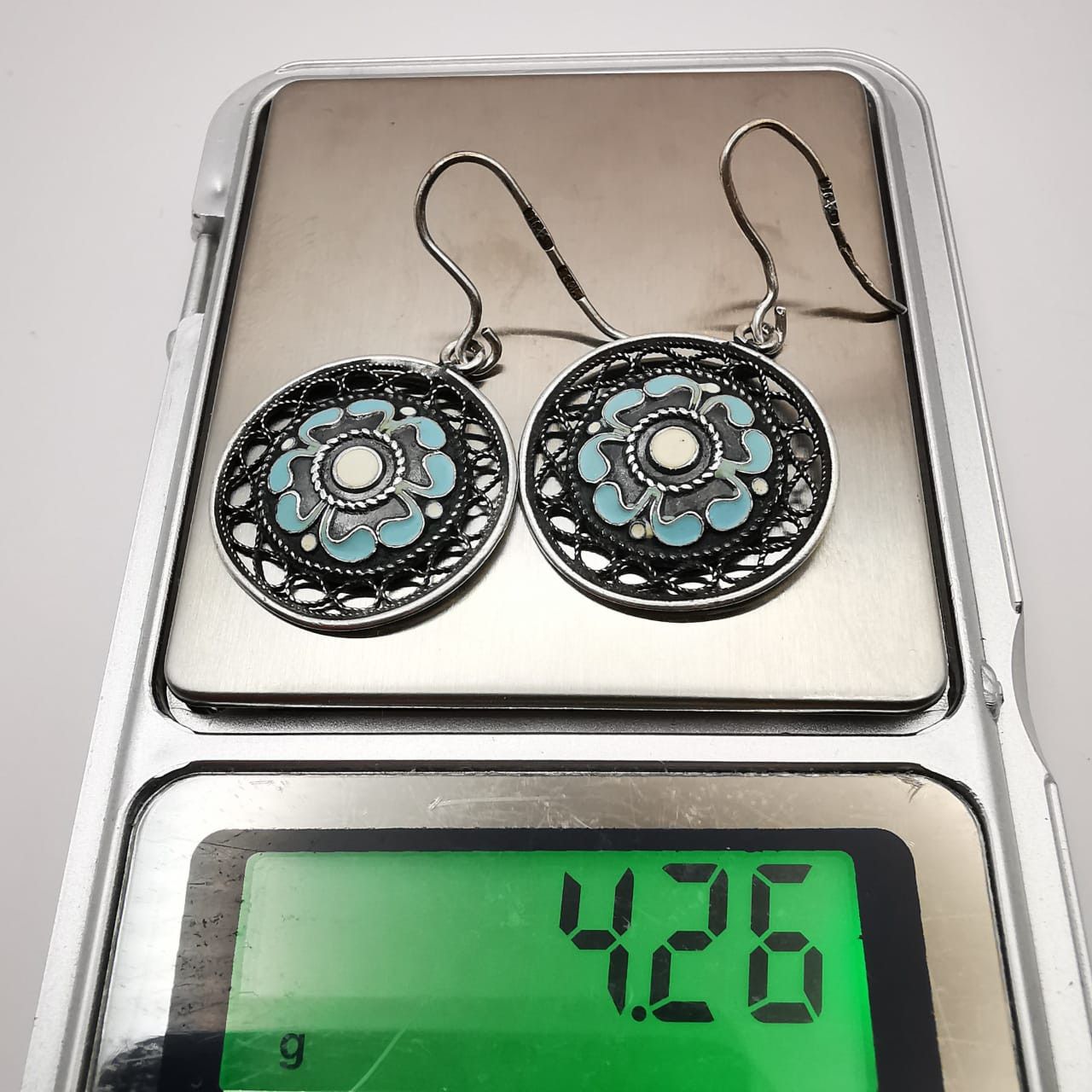 Sterling Silver Vintage Earrings"Ornament Protection"916Sterling Silver Size ONE SIZE - 4 Thumbnail