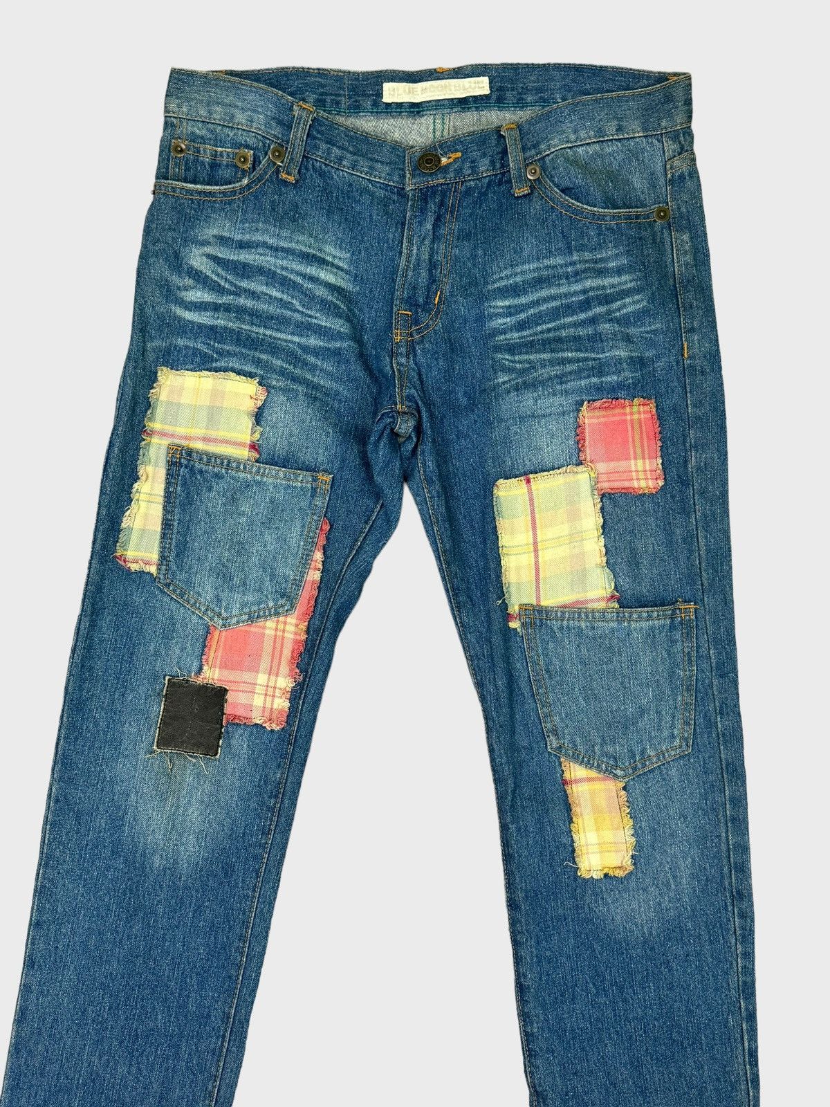 Designer × Japanese Brand BLUE MOON BLUE Patchwork 6 Pocket Distressed Denim Pants Size US 31 - 8 Thumbnail