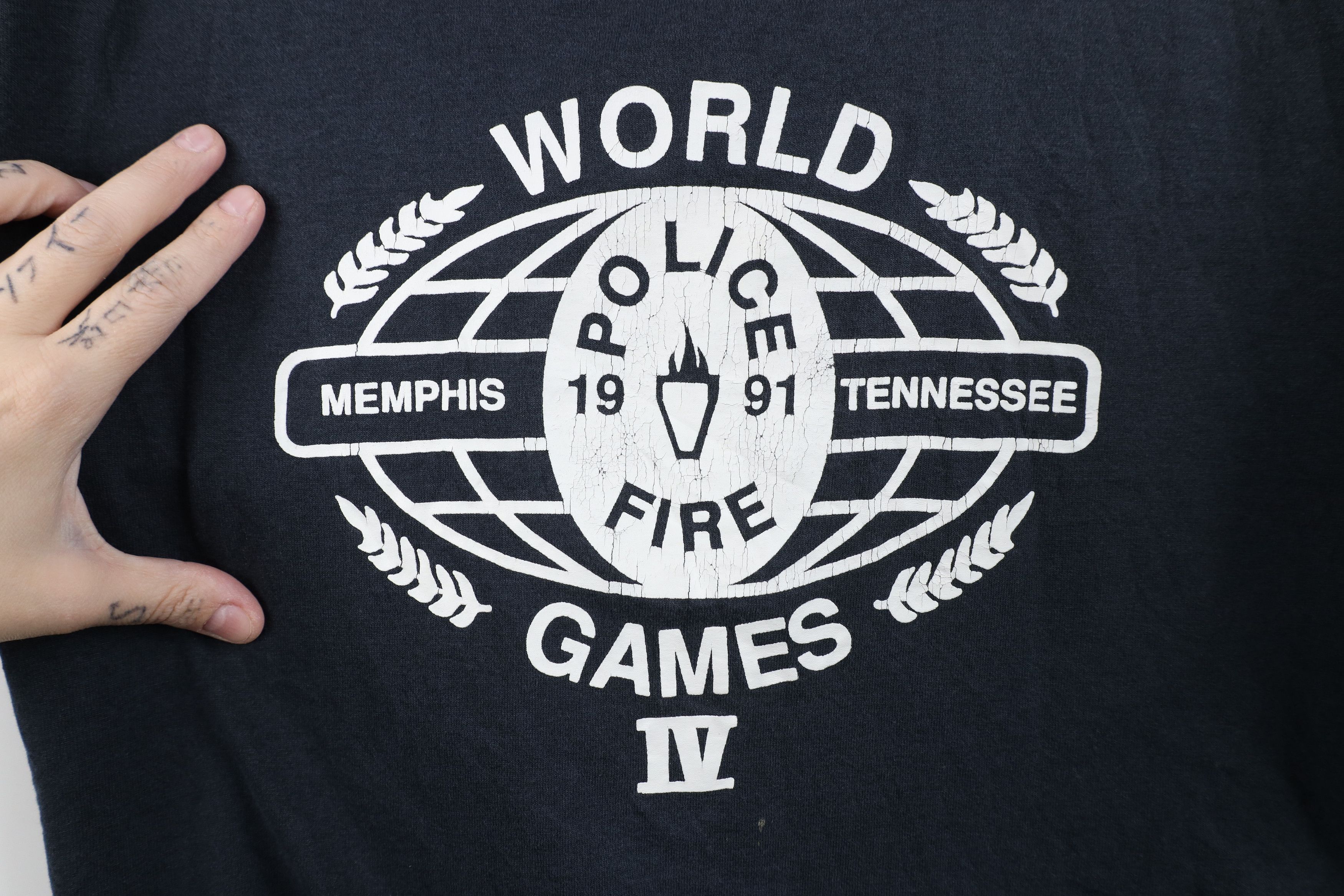 Vintage Vintage 90s Fire World Games IV Short Sleeve T-Shirt USA Size US XL / EU 56 / 4 - 4 Thumbnail