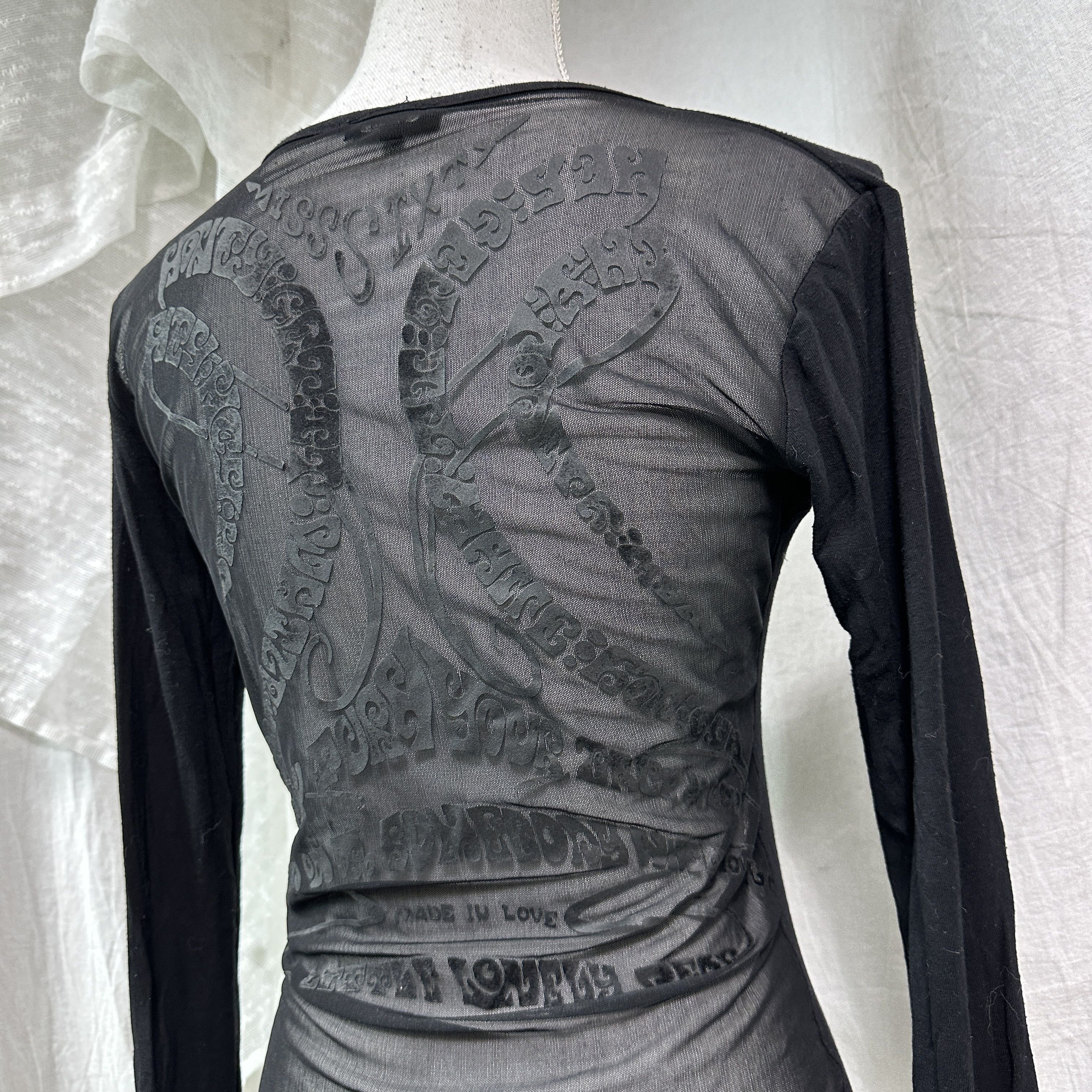 Miss Sixty Vintage Mesh Back Sheer Miss Sixty Longsleeve 00s Size M / US 6-8 / IT 42-44 - 2 Thumbnail