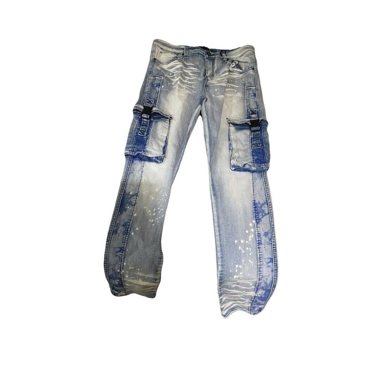 Waimea WAIMEA Men’s Cargo Jeans 34x30 - Skinny Fit, Utility Pockets Size US 34 / EU 50 - 1 Thumbnail