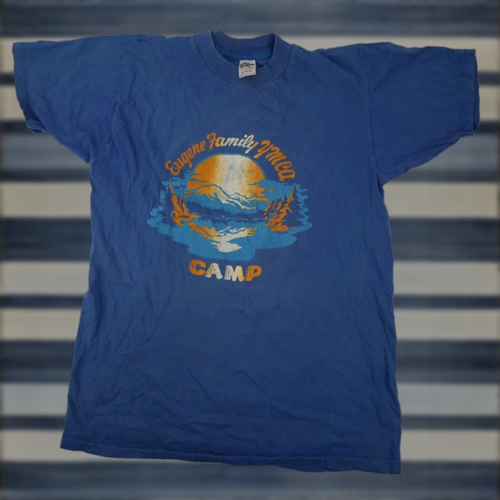 Vintage VINTAGE True Eugene Family YMCA Camp Mens Medium Graphic T Shirt Blue Size US M / EU 48-50 / 2 - 1 Thumbnail