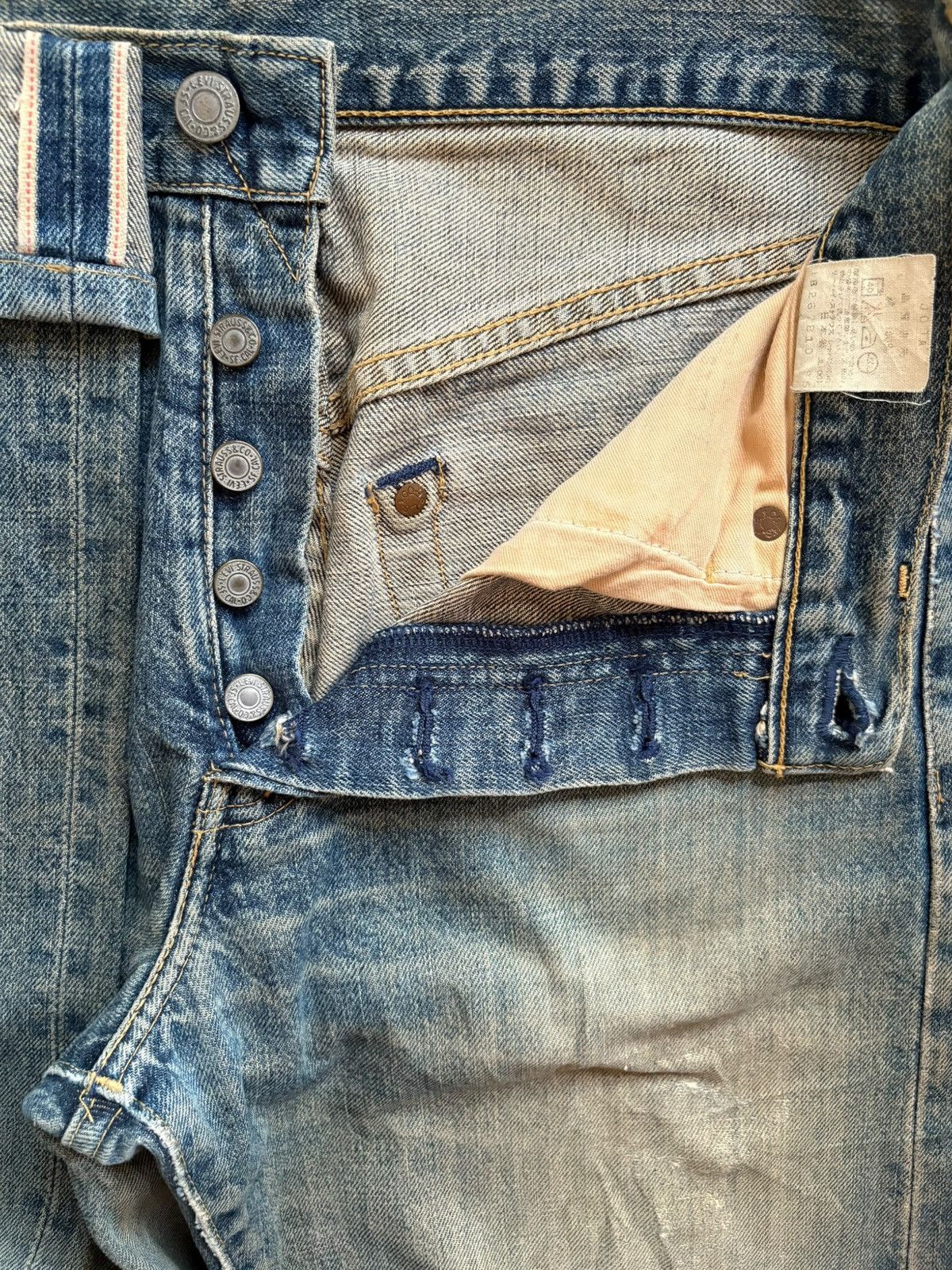 Levi's Vintage 80s Levis 503B Big E Selvedge Rusty Wash Baggy Jean Size US 28 / EU 44 - 4 Thumbnail