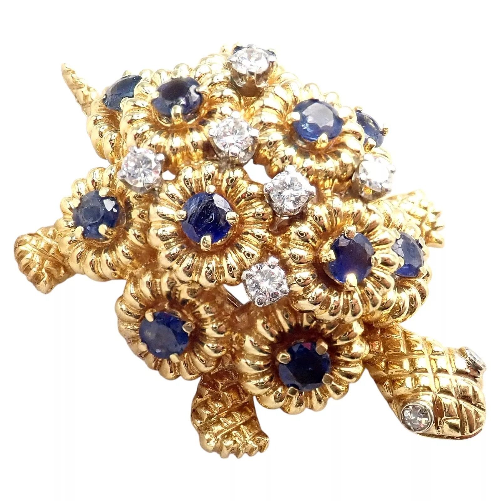Tiffany & Co. Tiffany & Co. 18k Yellow Gold Diamond Sapphire Pin Brooch Size ONE SIZE - 9 Thumbnail
