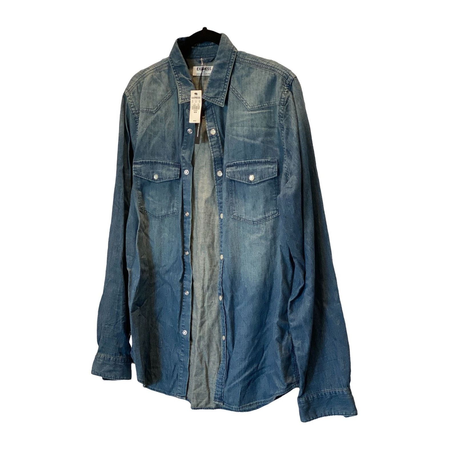 Express Express Denim Botton Up Medium NWT Size US M / EU 48-50 / 2 - 3 Thumbnail