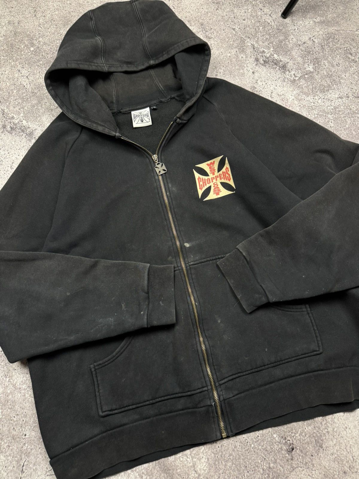 West Coast Choppers Vintage West Coast Choppers Distressed Faded Zip Hoodie Y2K Size US XL / EU 56 / 4 - 6 Thumbnail