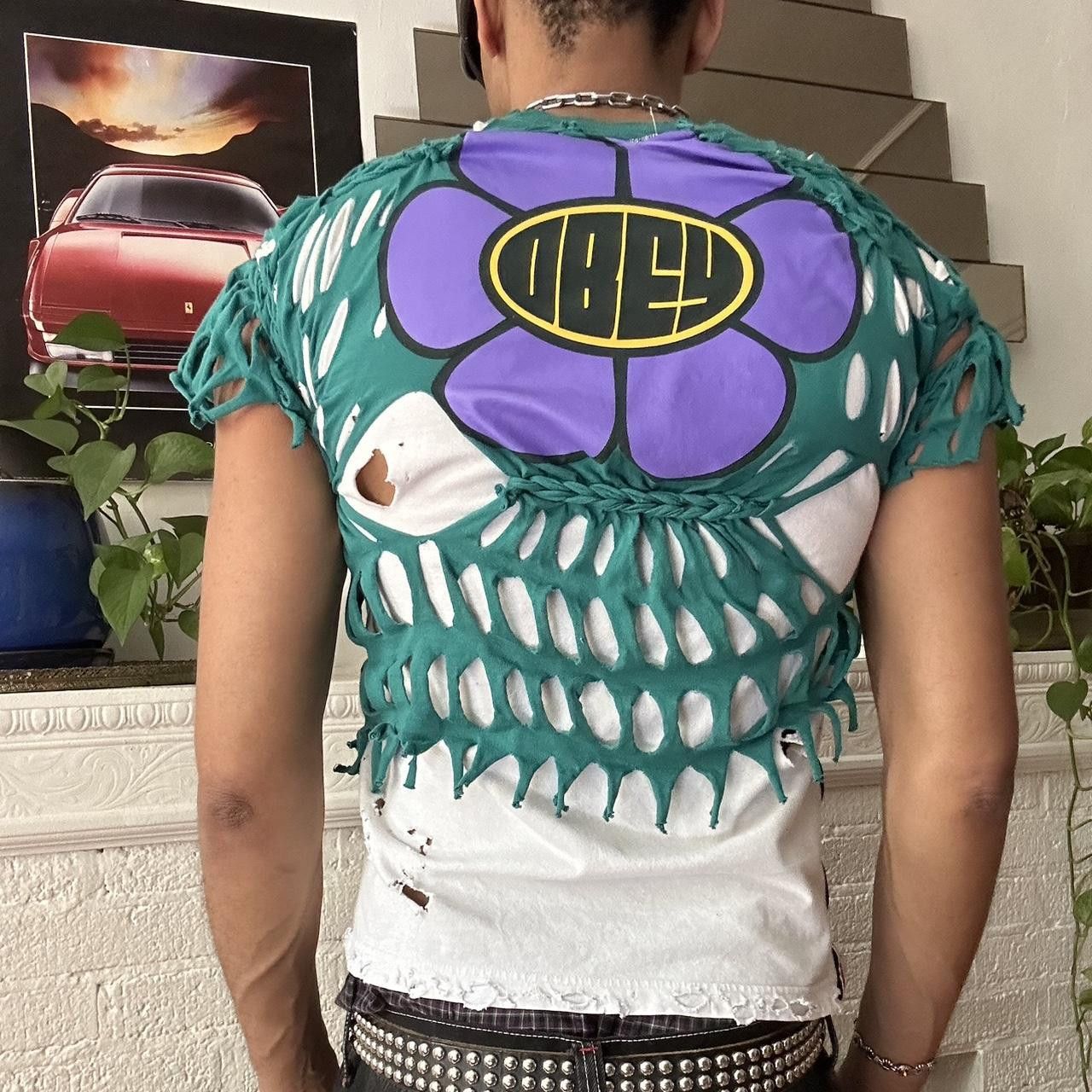 Obey ASTROBOI* OBEY GREEN BRAIDED FLORAL CROPPED TOP _ SMALL Size US S / EU 44-46 / 1 - 5 Thumbnail