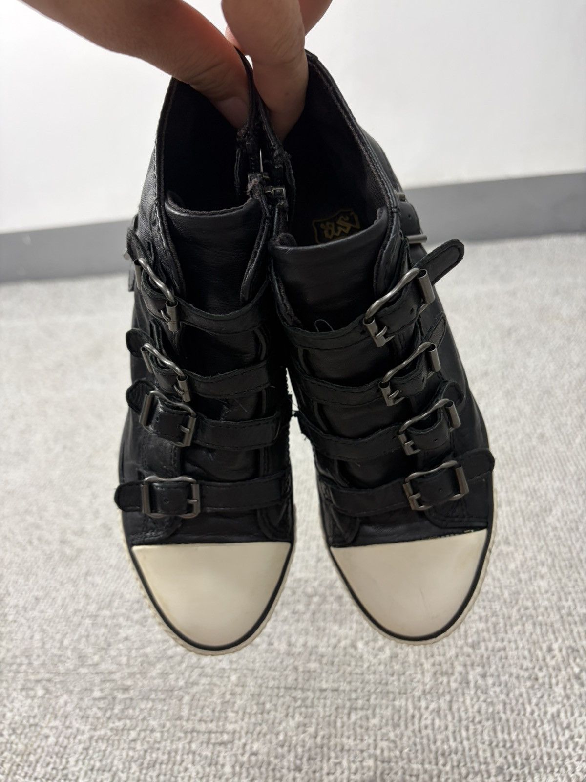 ASH Ash Wedge Genial Buckled Leather Size 37 Size US 7 / IT 37 - 5 Thumbnail