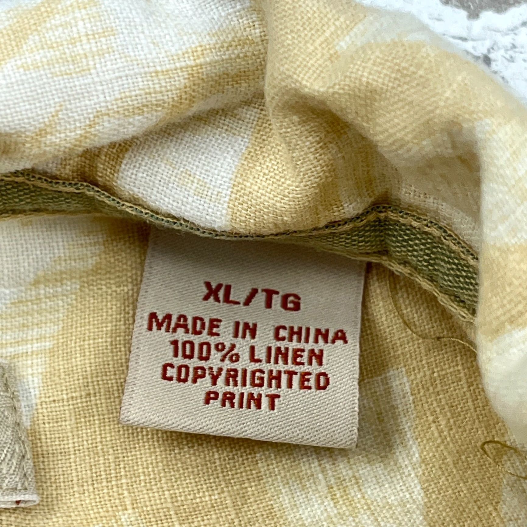 Tommy Bahama Tommy Bahama Shirt Men XL Yellow Linen Button Up Hawaiian Camp Pocket Beach Size US XL / EU 56 / 4 - 6 Thumbnail