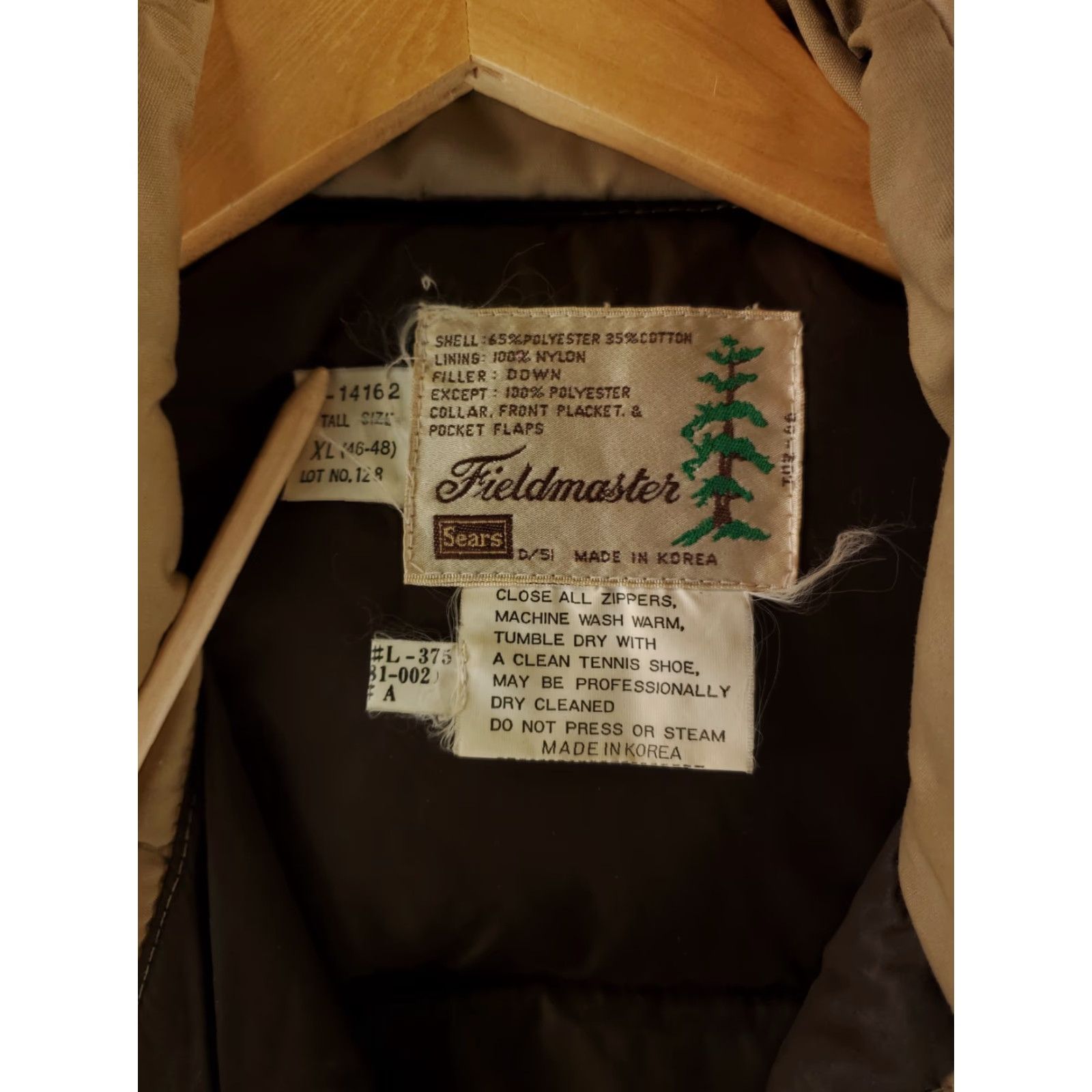 Sears VINTAGE Sears Fieldmaster Vest VTG 80s Down Puffer Brown Mens XL Tall XLT Large / Big & Tall Jacket? Size US XL / EU 56 / 4 - 4 Thumbnail
