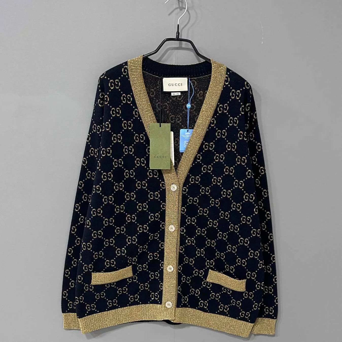 Gucci GUCCI Gold Thread GG Print Cardigan M Size M / US 6-8 / IT 42-44 - 1 Thumbnail