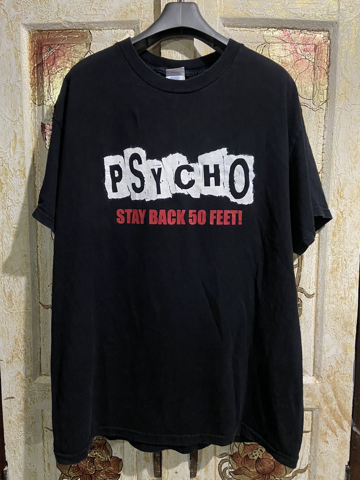 Vintage Vintage Pyscho stay back 50 feet black t-shirt L Size US L / EU 52-54 / 3 - 1 Thumbnail