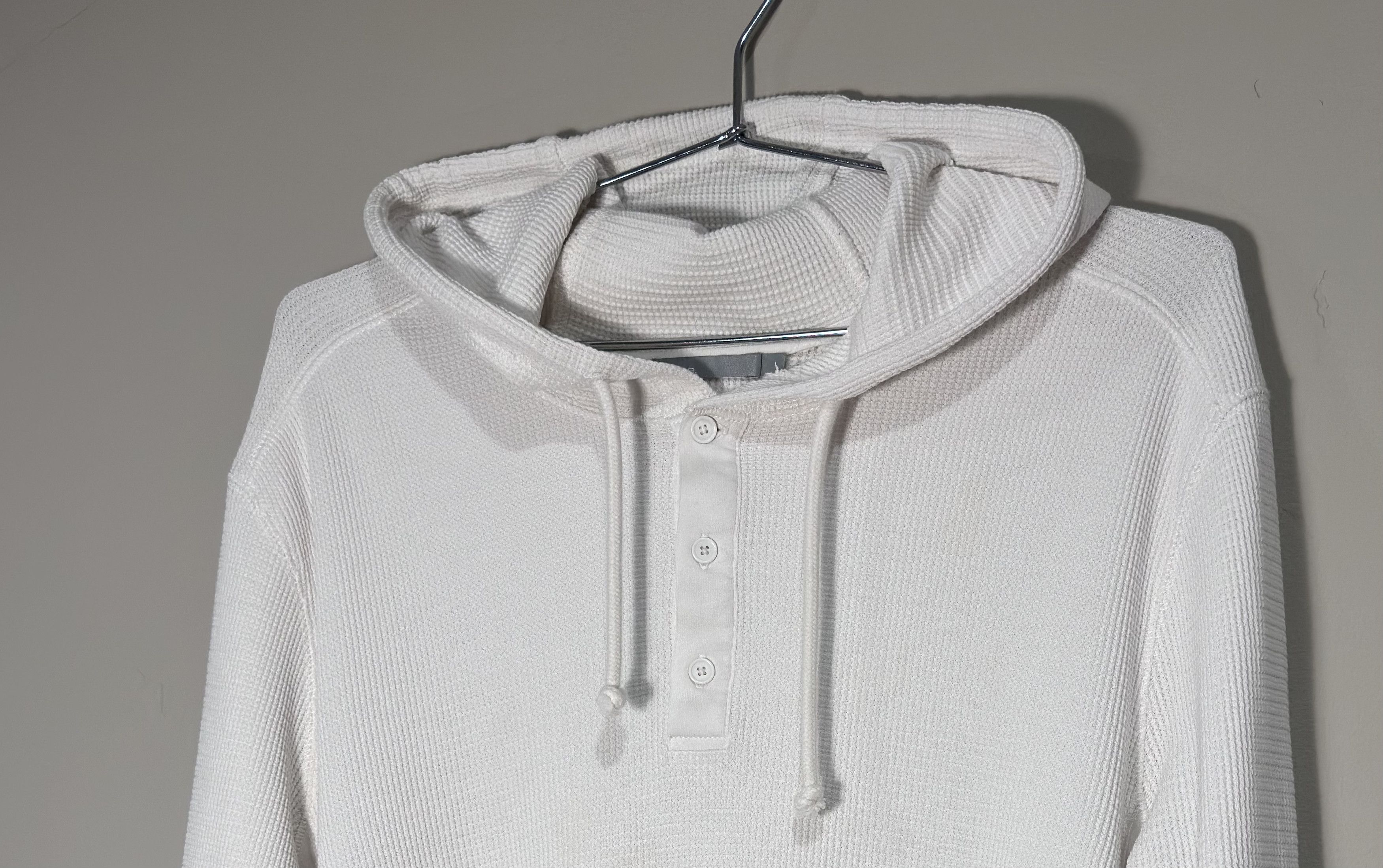 Vince Vince Waffle-Knit Hooded Henley Sweater Size US L / EU 52-54 / 3 - 1 Thumbnail