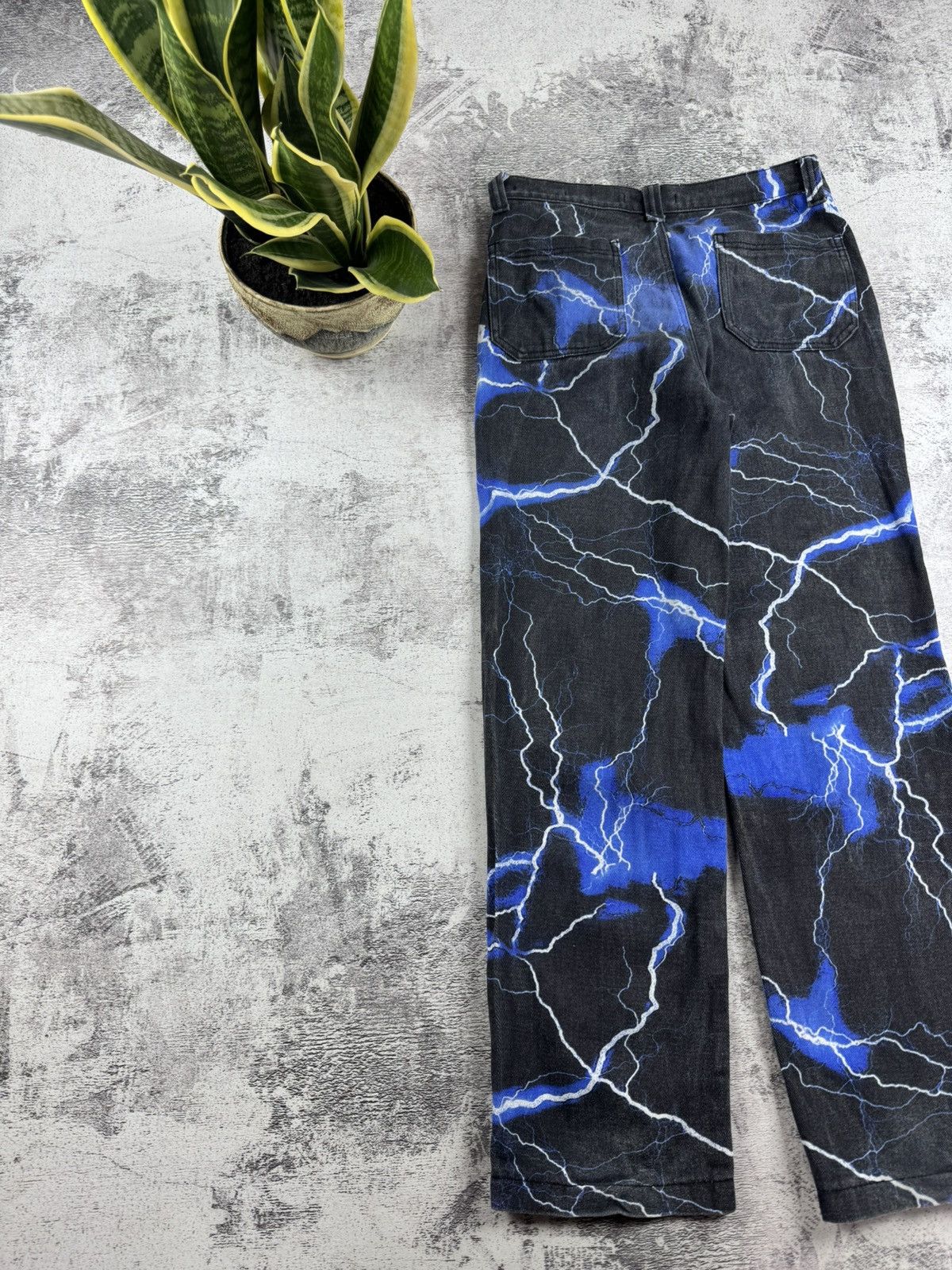 Jaded London Jaded London Blue Lighting Print Skate Jeans Pants Trousers Size US 30 / EU 46 - 3 Thumbnail